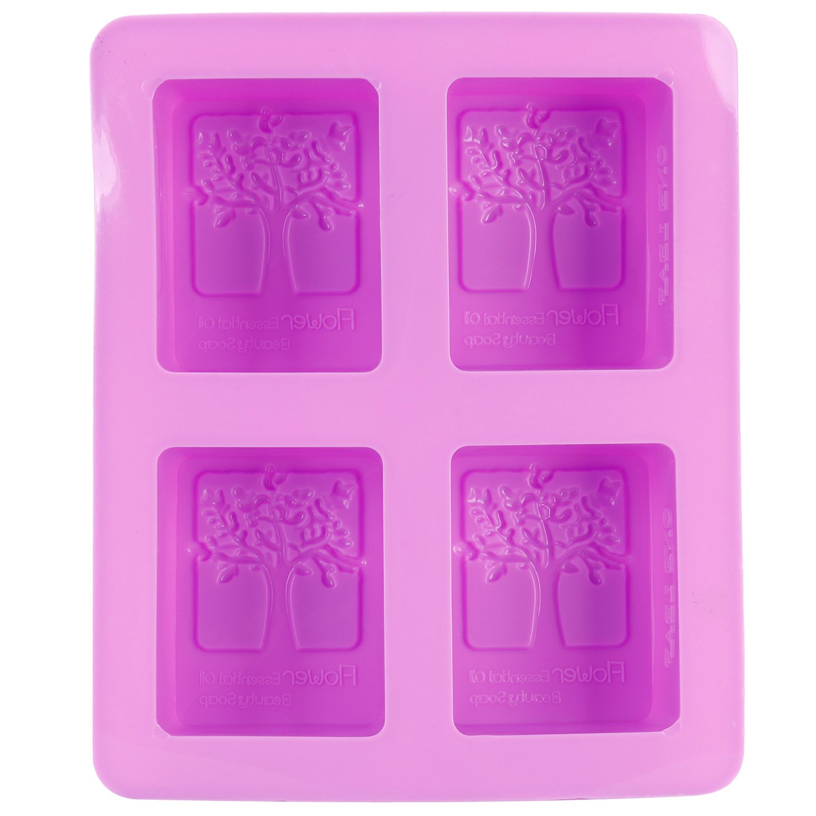 4Gird Purple Silicone HandMade Soap Mold High Temperature Resistant DIY Cake
