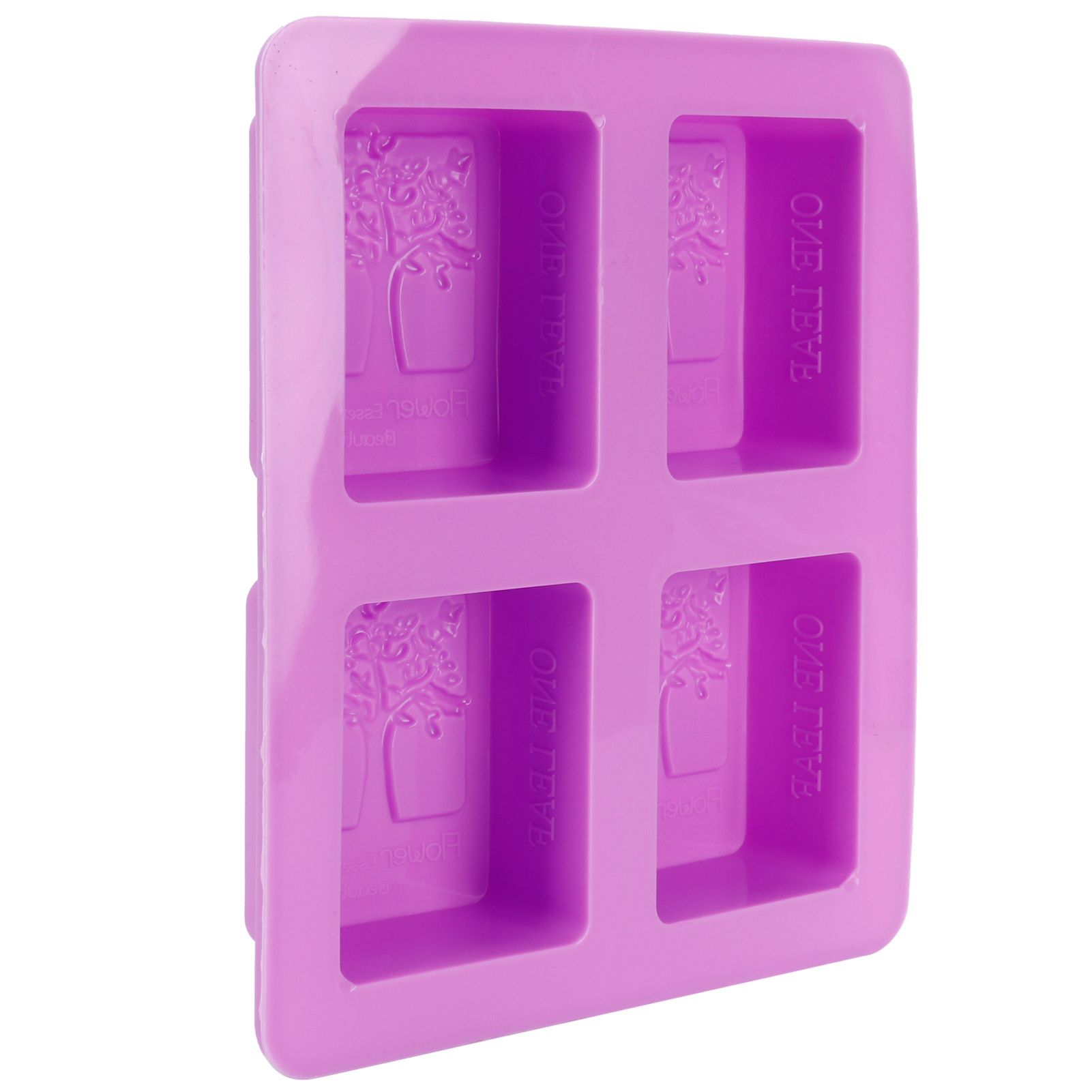 4Gird Purple Silicone HandMade Soap Mold High Temperature Resistant DIY Cake view 3