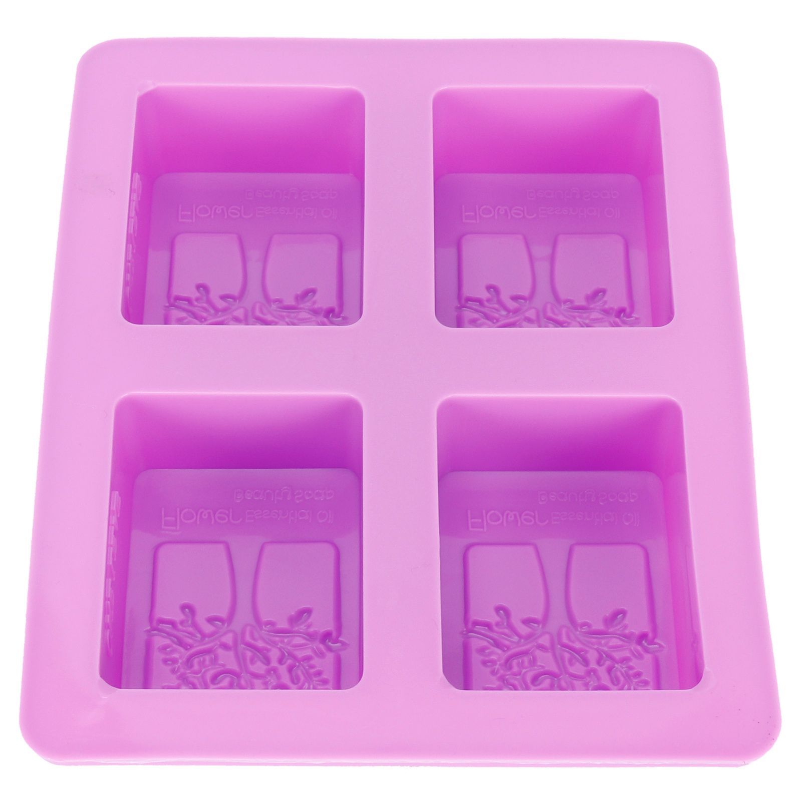 4Gird Purple Silicone HandMade Soap Mold High Temperature Resistant DIY Cake view 7