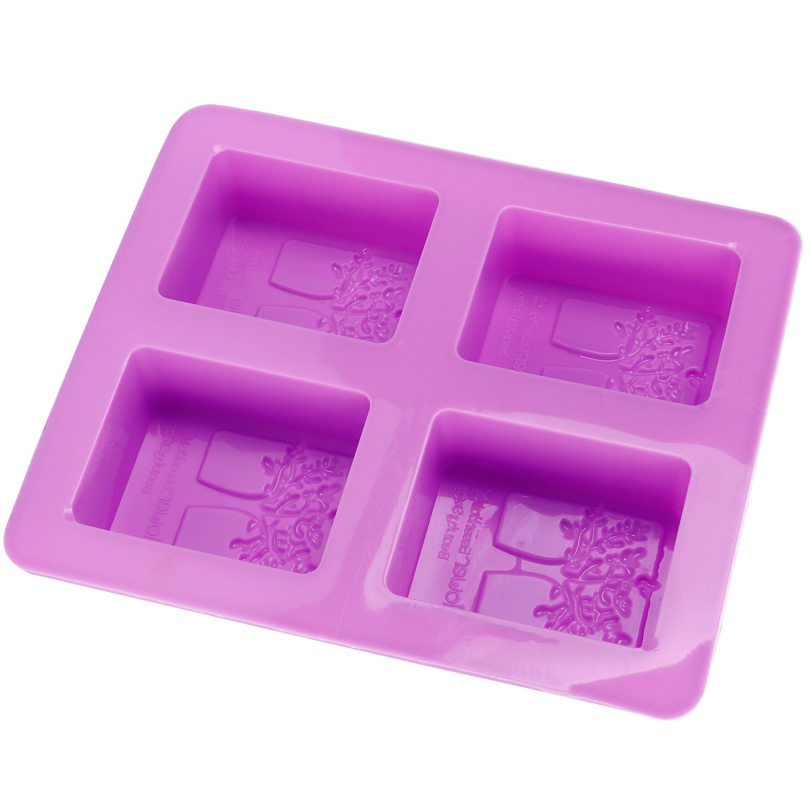 4Gird Purple Silicone HandMade Soap Mold High Temperature Resistant DIY Cake view 8