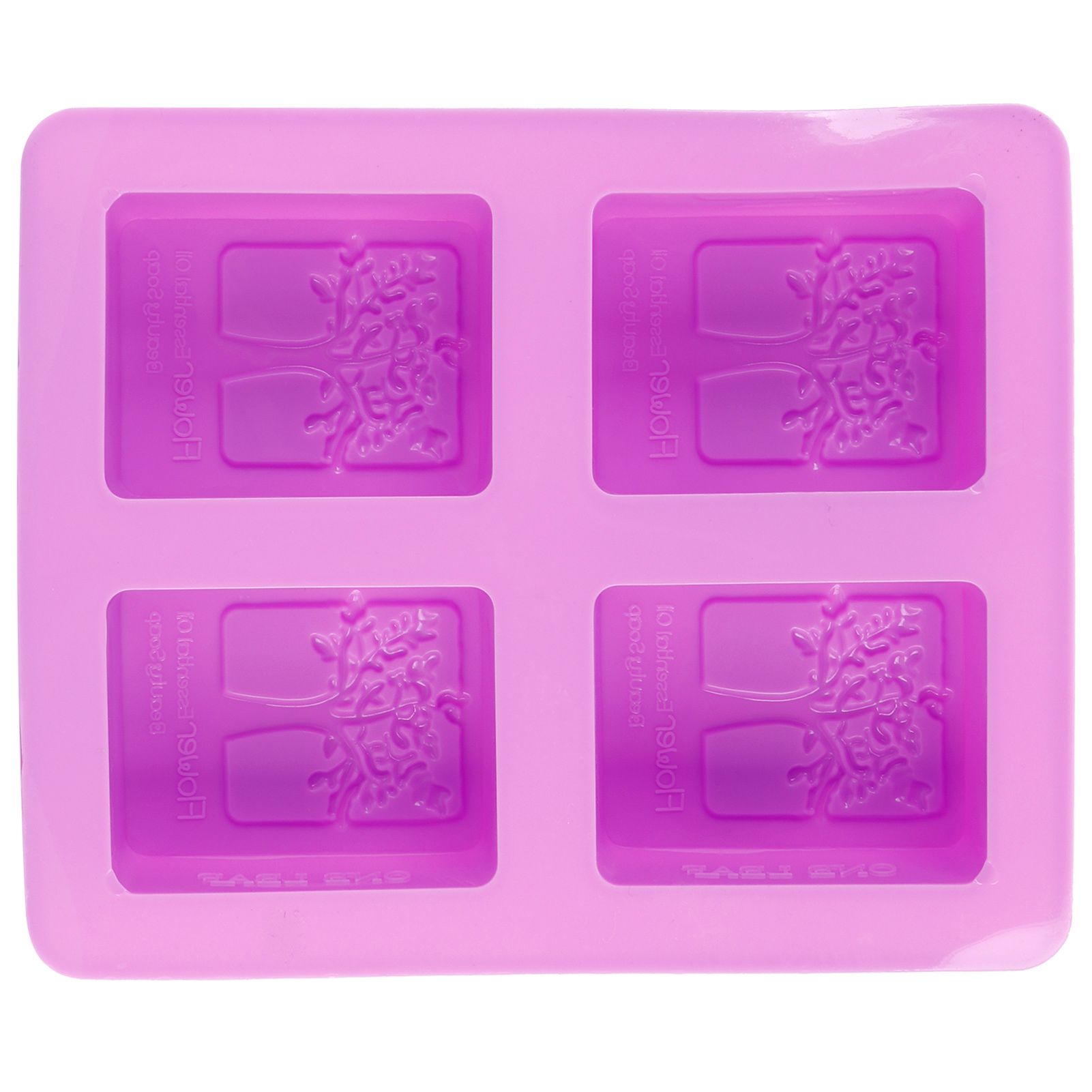 4Gird Purple Silicone HandMade Soap Mold High Temperature Resistant DIY Cake view 10