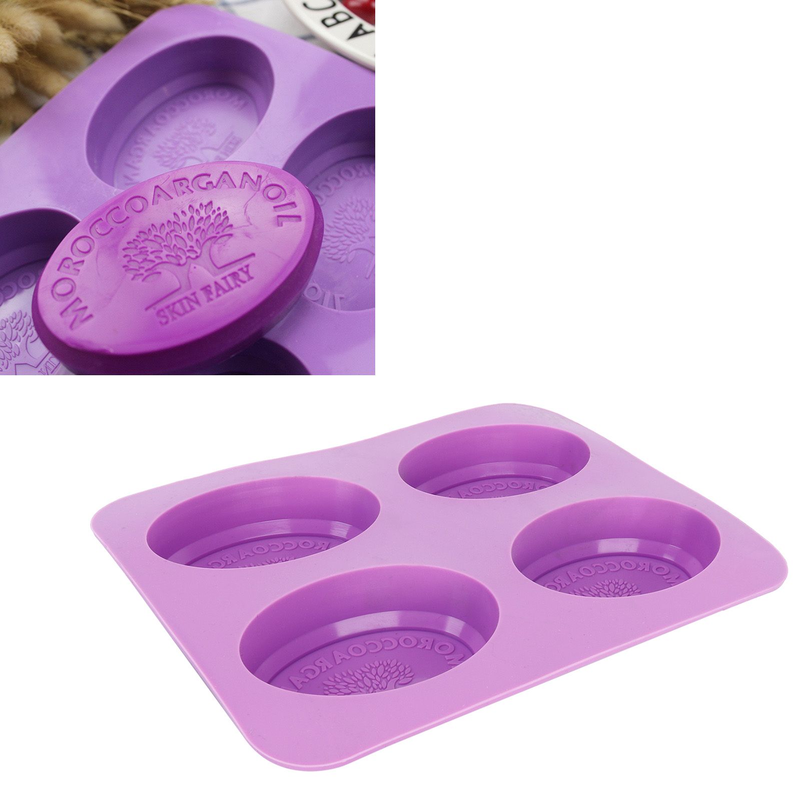 4Gird Silicone Cake Mold Oval Aroma Candle HandMade Soap Mold for DIY Baking Tool view 11
