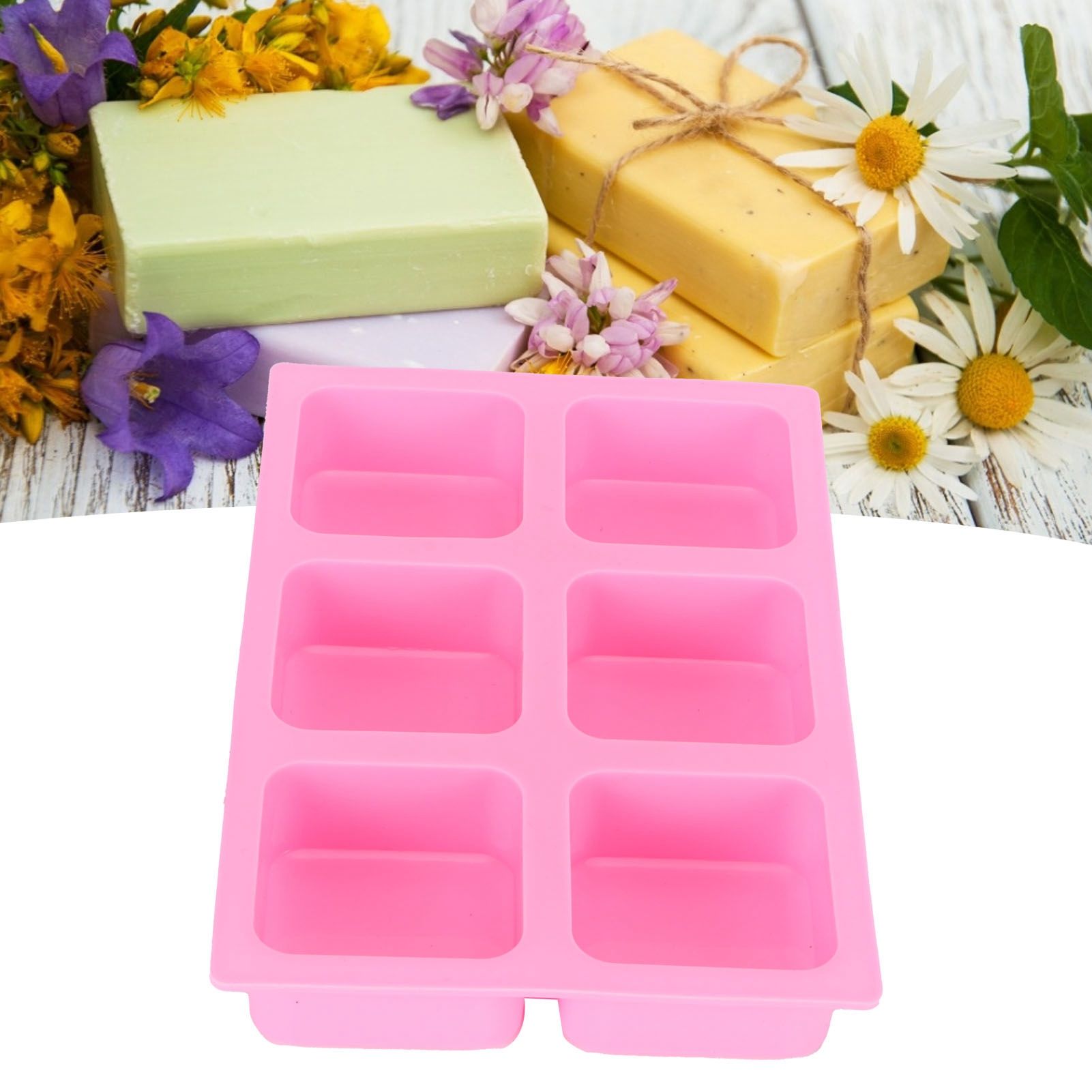 6‑Grid Square Mold Silicone Cake Aroma Hand Making Soap Mould DIY Tool for view 12