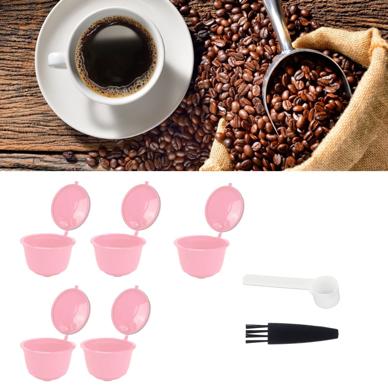 Coffee Capsules Reusable Refillable Coffee Filter Cup Kit Accessory for DOLCE view 12