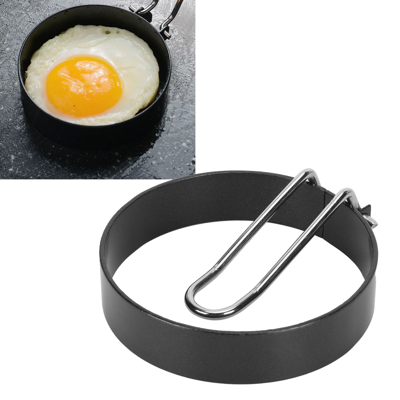 Stainless Steel Egg Frying Mold Round NonStick with Handle Egg Ring Mould for view 11