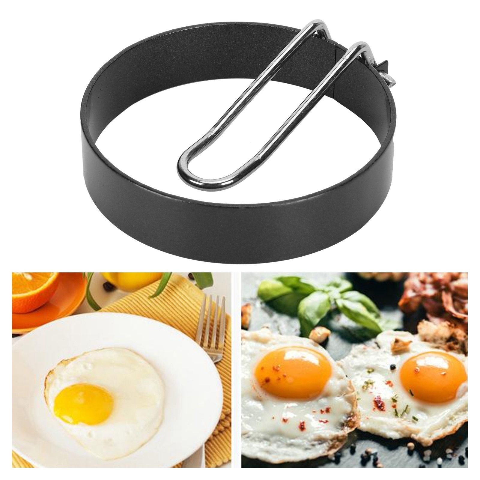 Stainless Steel Egg Frying Mold Round NonStick with Handle Egg Ring Mould for view 12