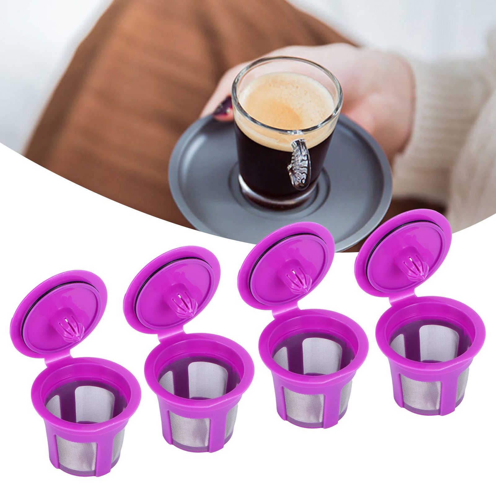 Coffee Capsule Brush Spoon Set Reusable Coffee Making Filter Cup for KEURIG view 12