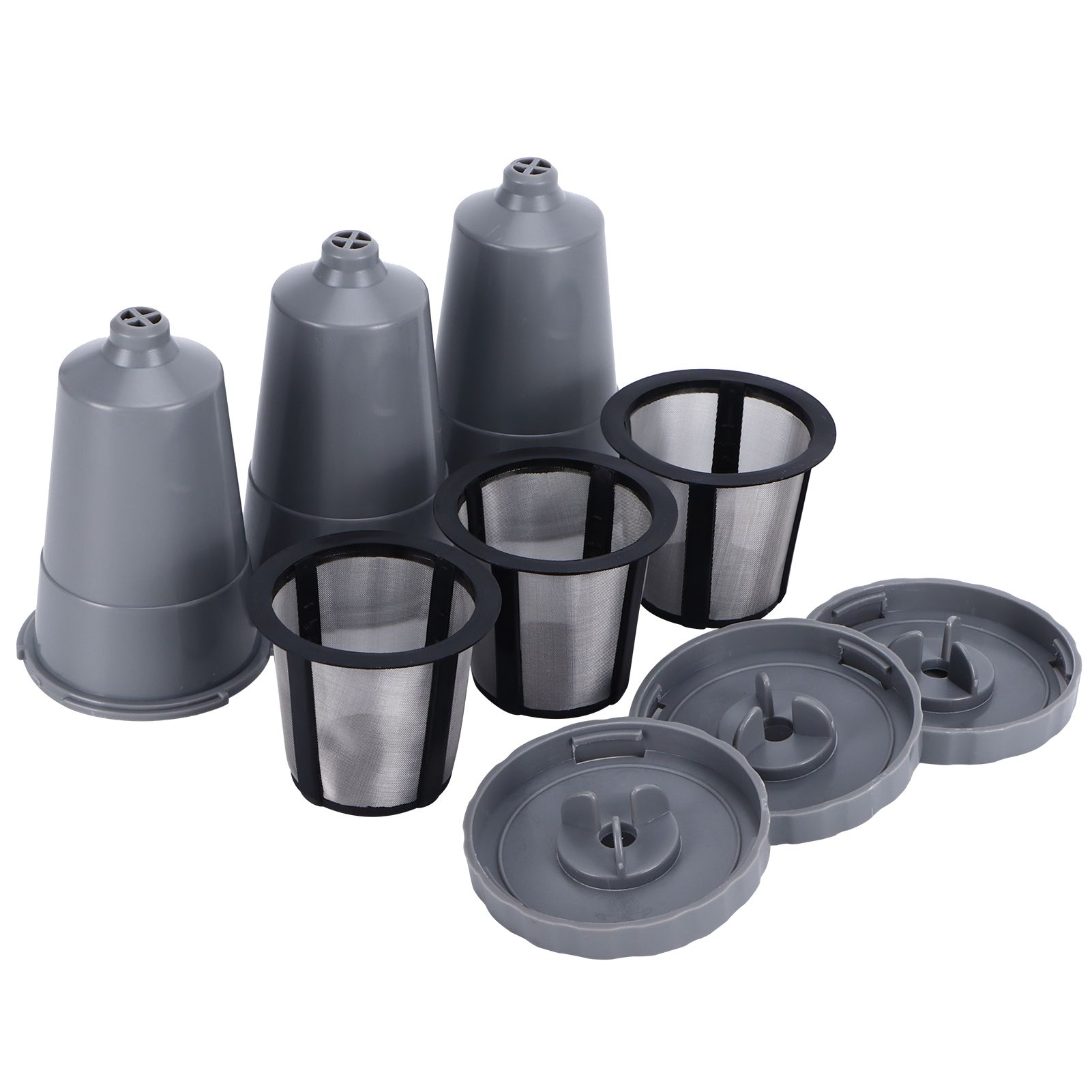 3PCS Refillable Coffee Capsule Reusable Coffee Filter Cup with Brush Spoon Set view 2