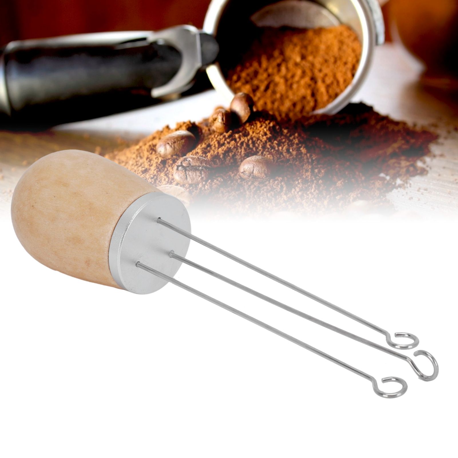 Needle Type Coffee Wooden Powder Dispenser Coffee Stirrer with Handle for view 12
