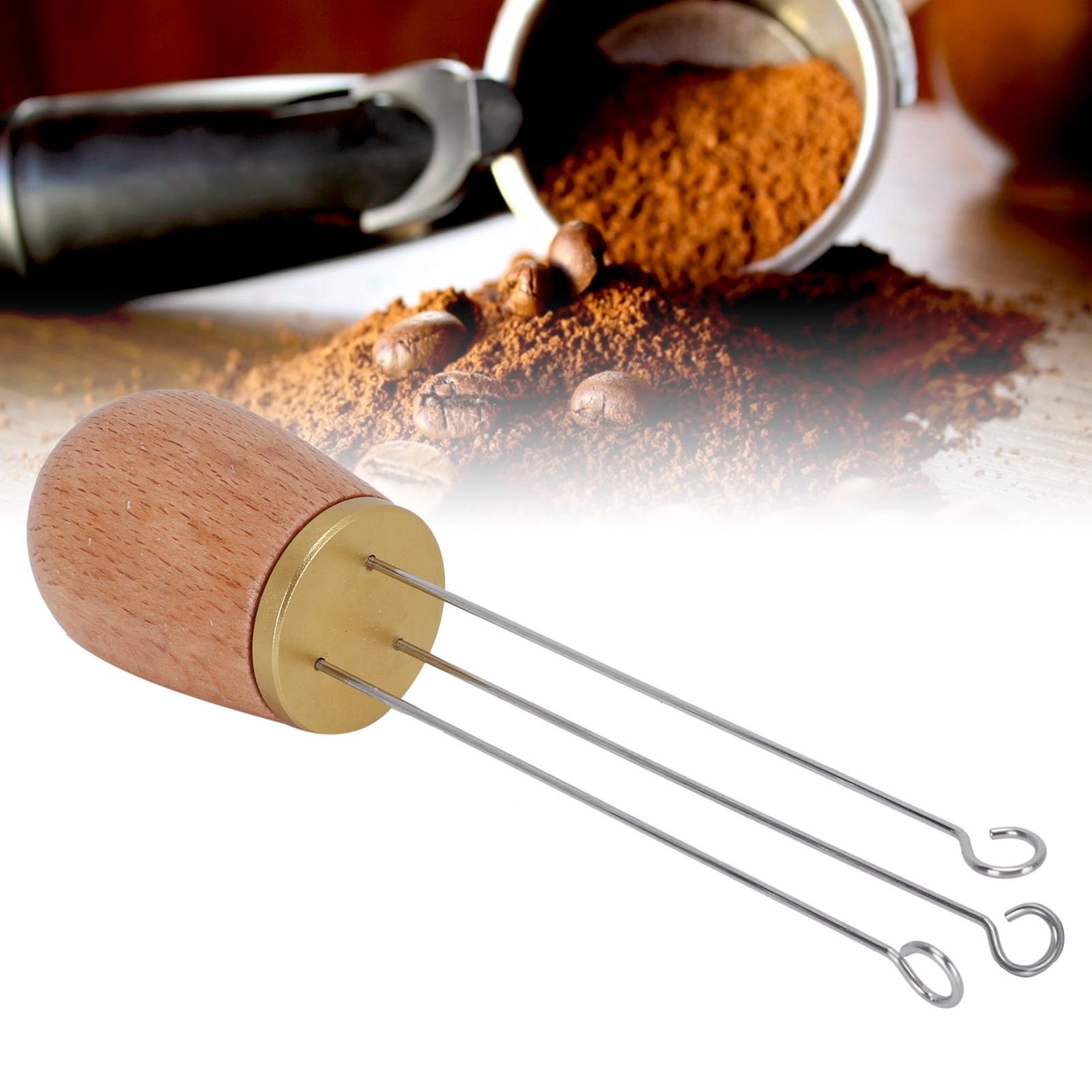 Needle Type Coffee Wooden Powder Dispenser Coffee Stirrer with Handle for view 12