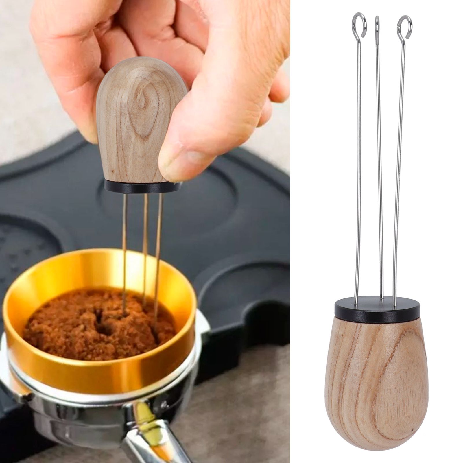 Needle Type Coffee Wooden Powder Dispenser Coffee Stirrer with Handle for view 11