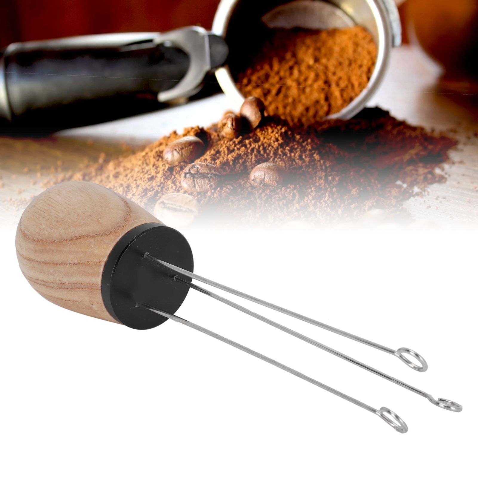 Needle Type Coffee Wooden Powder Dispenser Coffee Stirrer with Handle for view 12