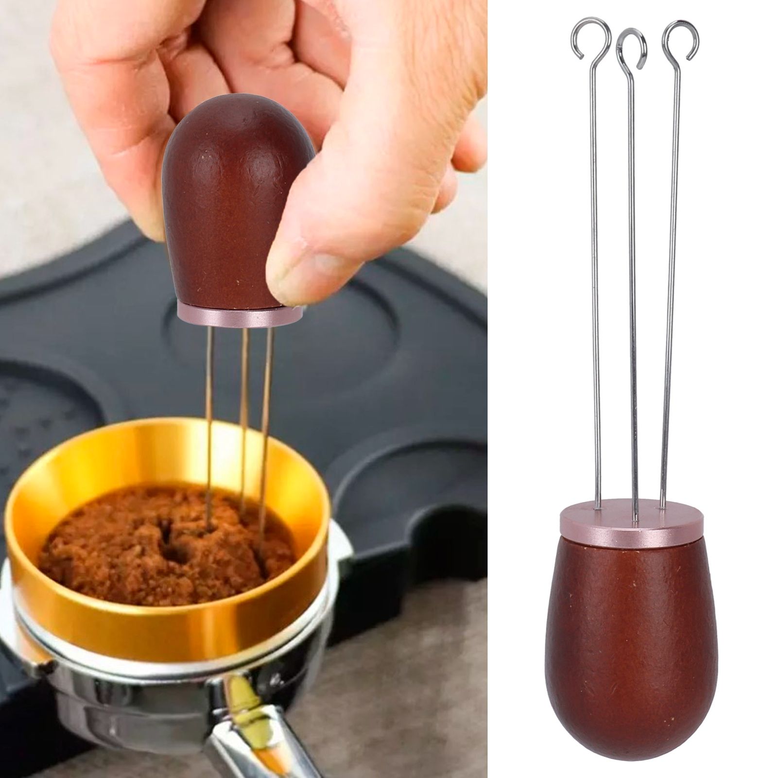 Needle Type Coffee Wooden Powder Dispenser Coffee Stirrer with Handle for view 11