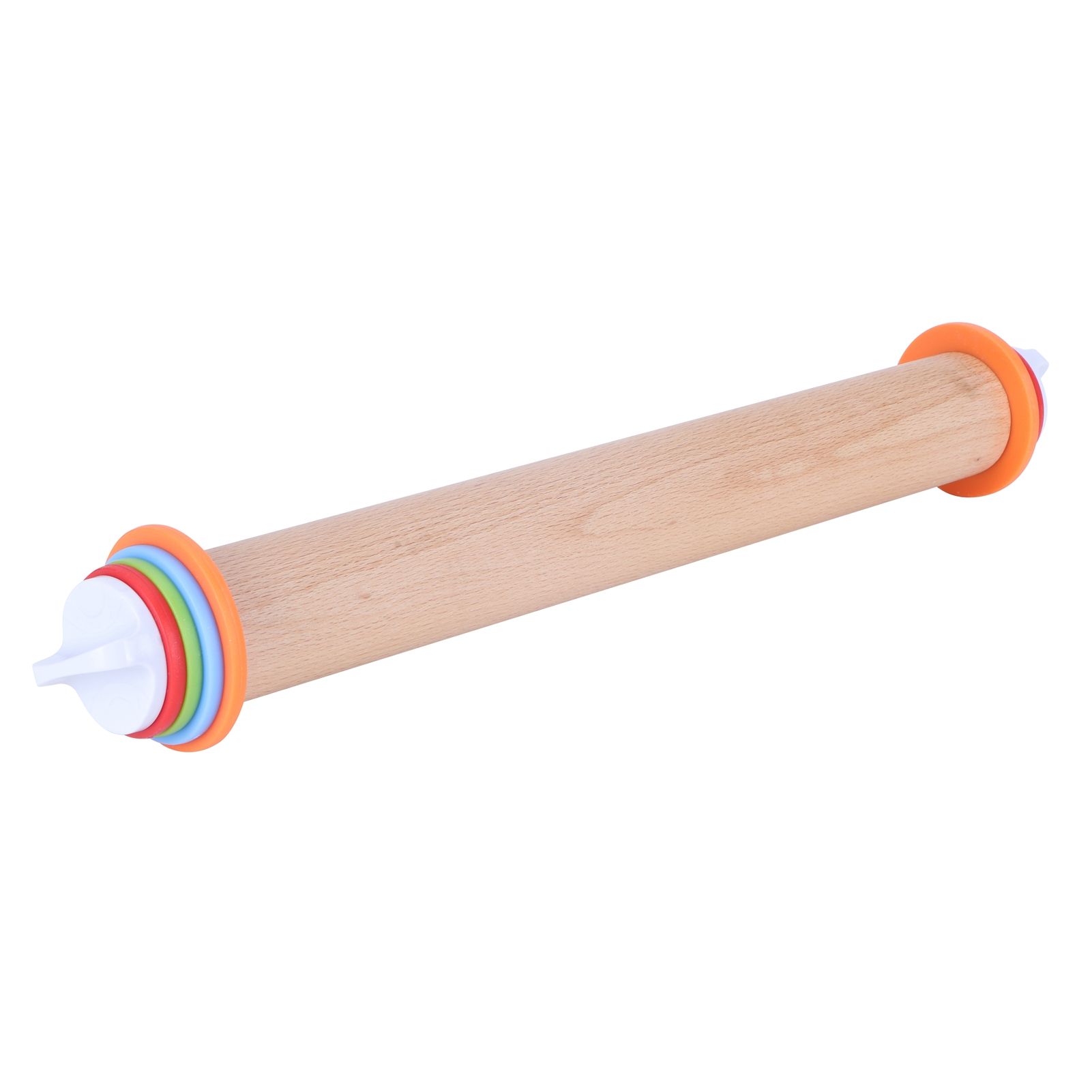 Adjustable Beech and PP Rolling Pin with Detachable Ring for Cake Egg Tart