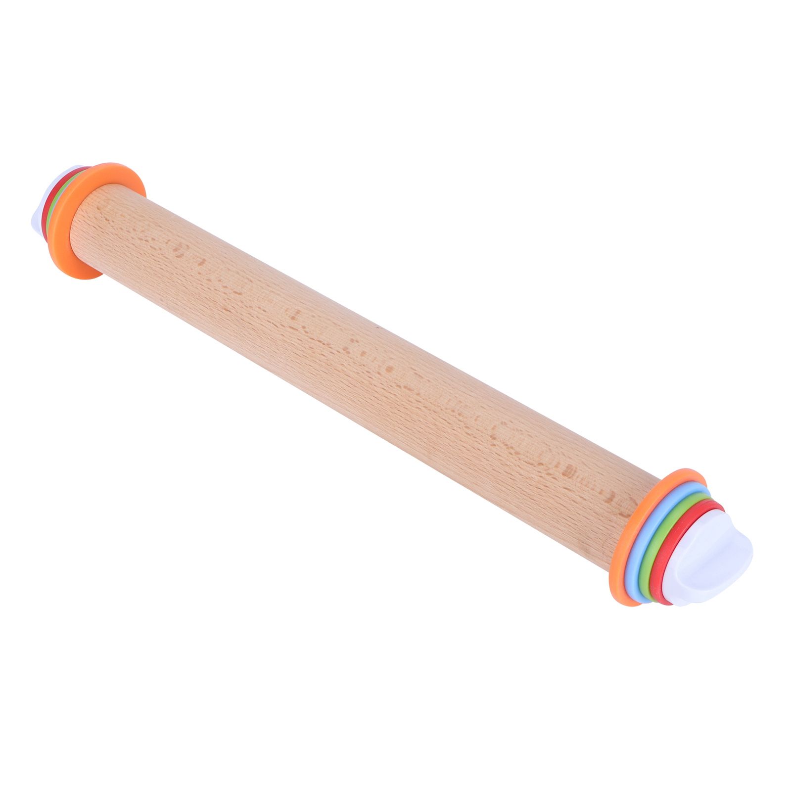 Adjustable Beech and PP Rolling Pin with Detachable Ring for Cake Egg Tart view 2