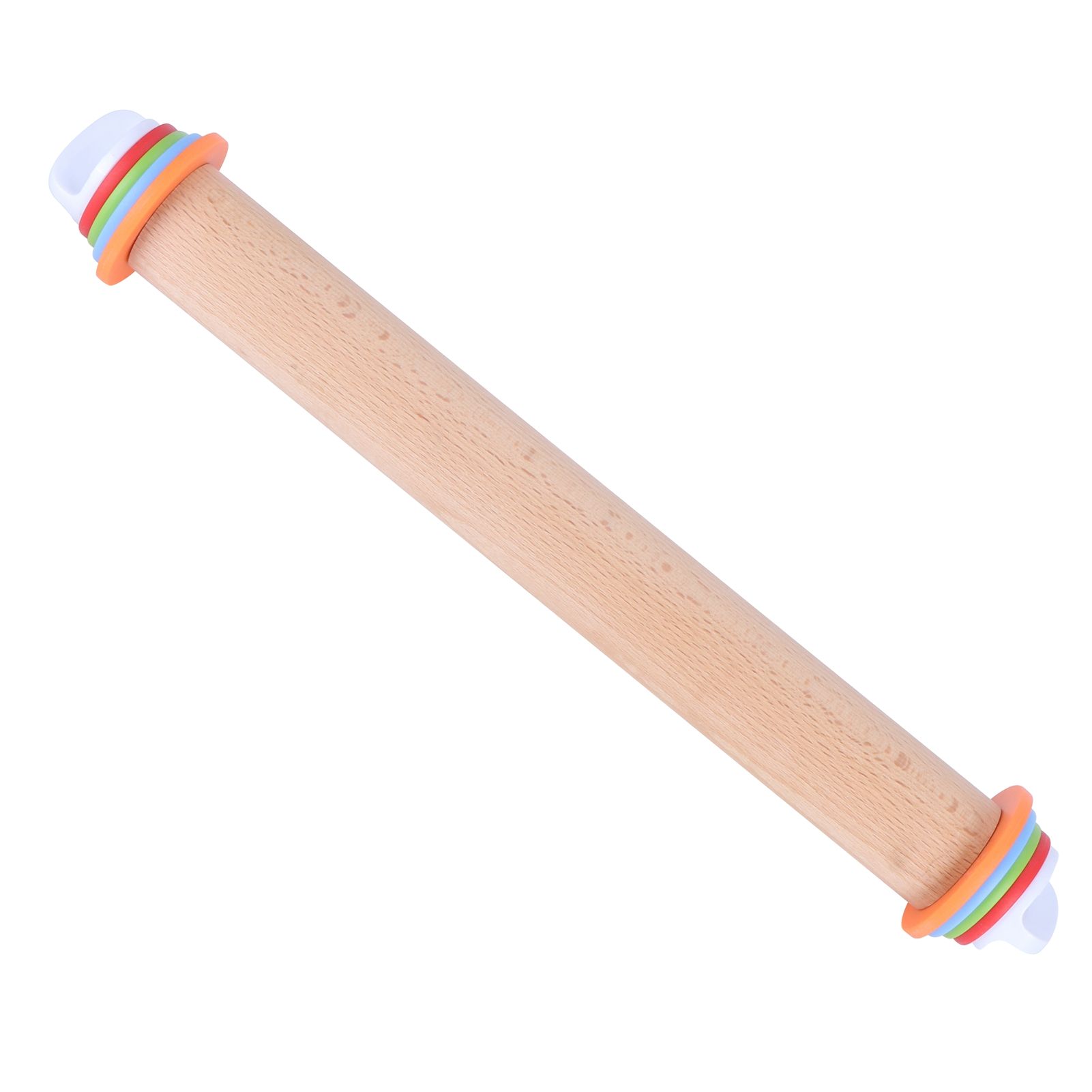 Adjustable Beech and PP Rolling Pin with Detachable Ring for Cake Egg Tart view 7