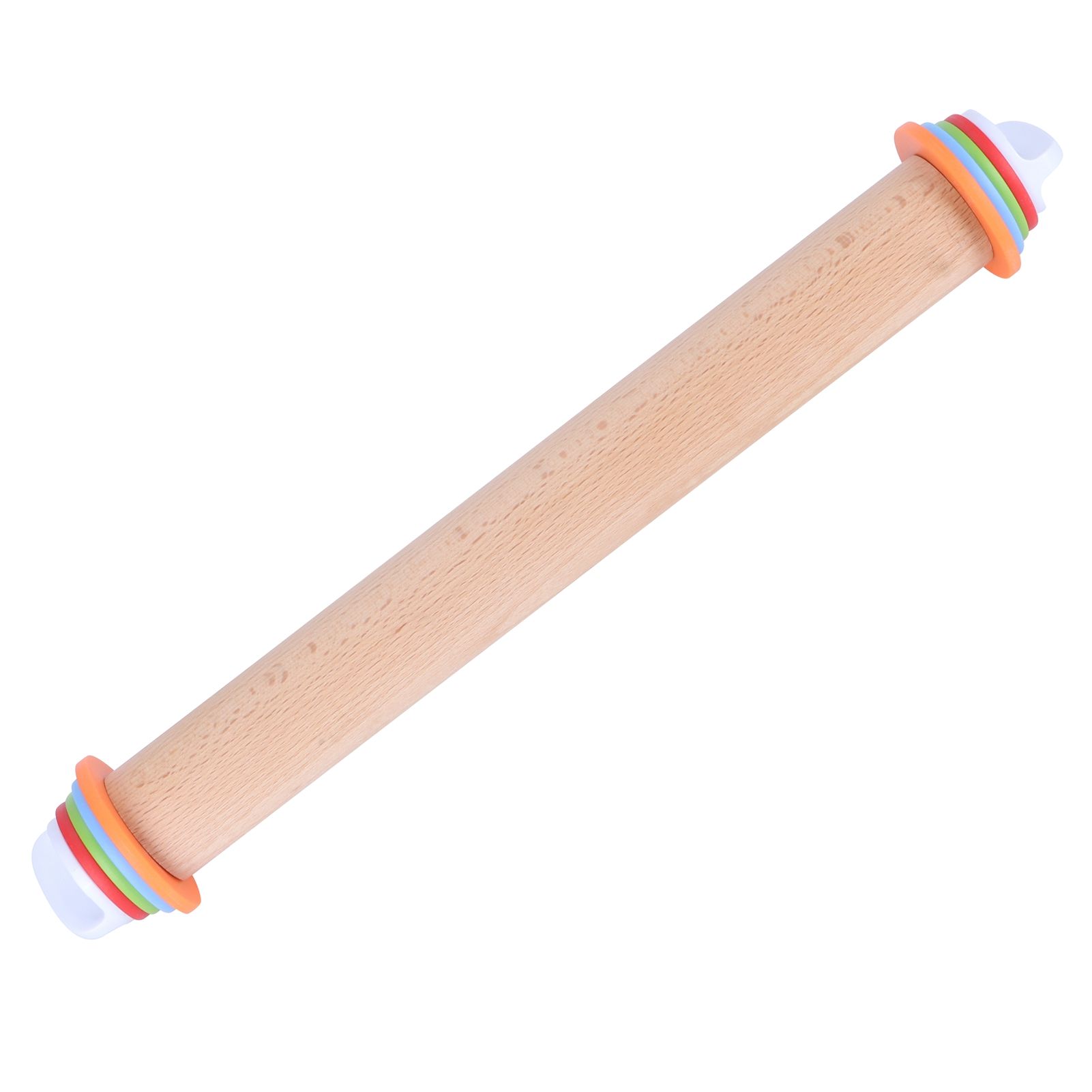 Adjustable Beech and PP Rolling Pin with Detachable Ring for Cake Egg Tart view 8
