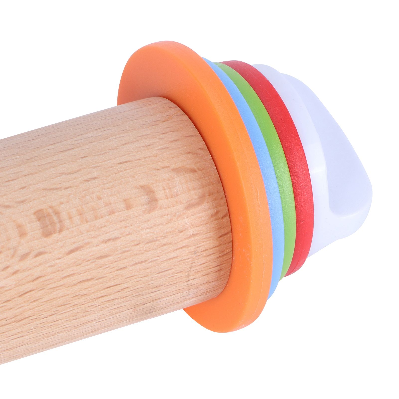 Adjustable Beech and PP Rolling Pin with Detachable Ring for Cake Egg Tart view 13