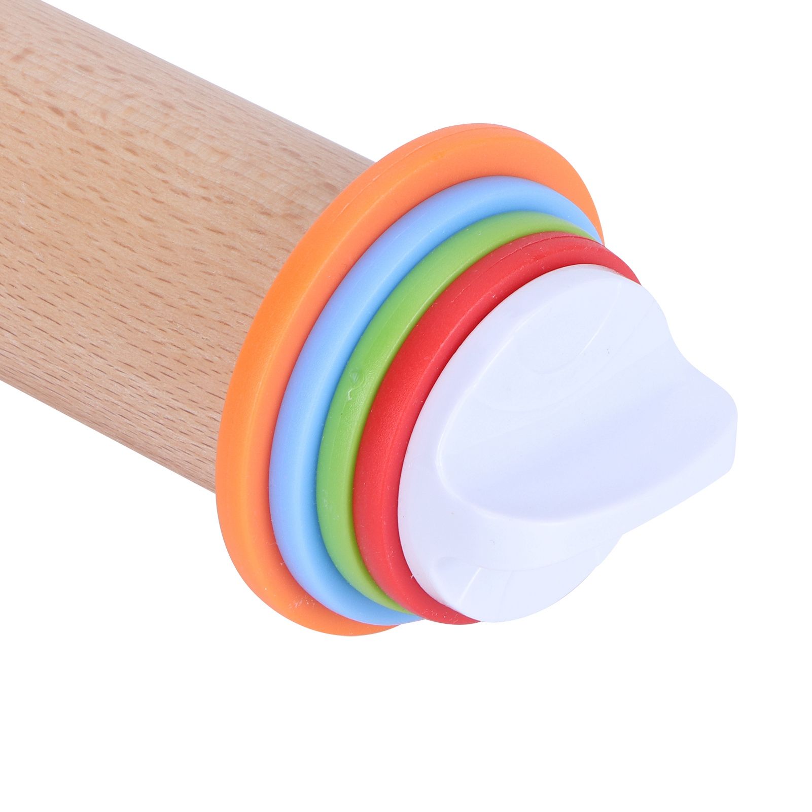 Adjustable Beech and PP Rolling Pin with Detachable Ring for Cake Egg Tart view 14