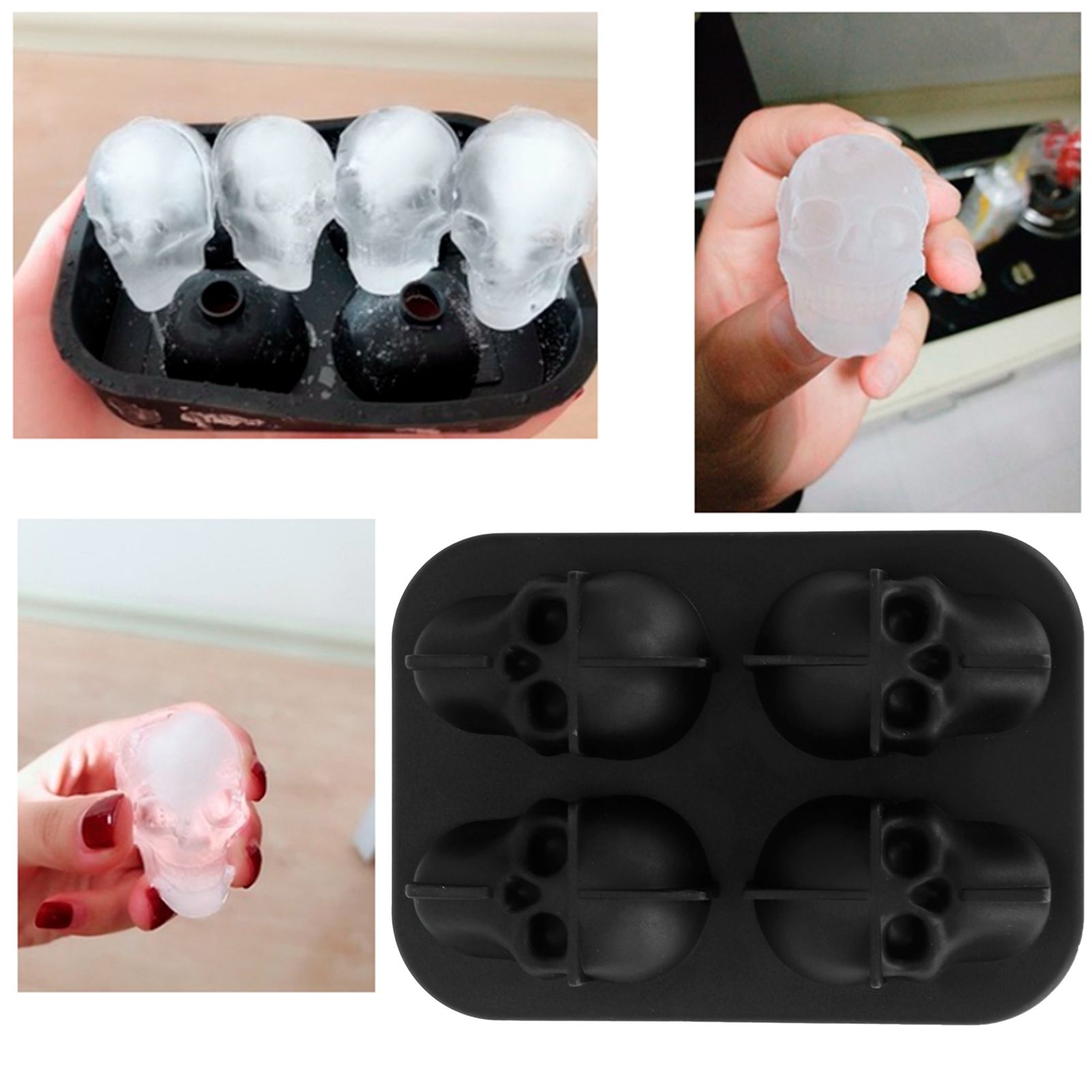 Distinctive Skull Shape Ice Mold Silicone Irregular Ice Cubes Tray for Home view 11