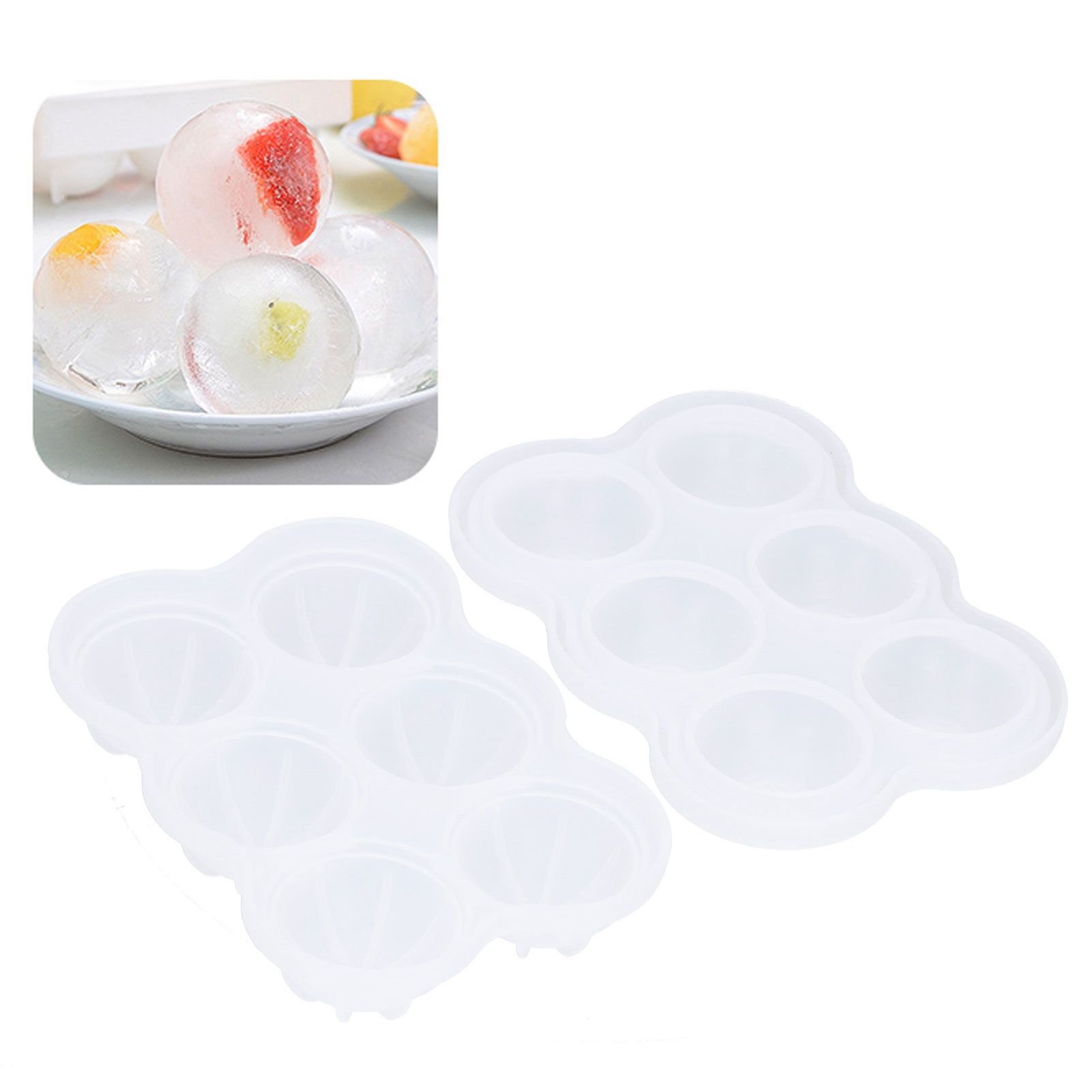 6‑Grid Silicone Ice Ball Mold with Leaking Hole Round Ice Tray for Kitchen view 11