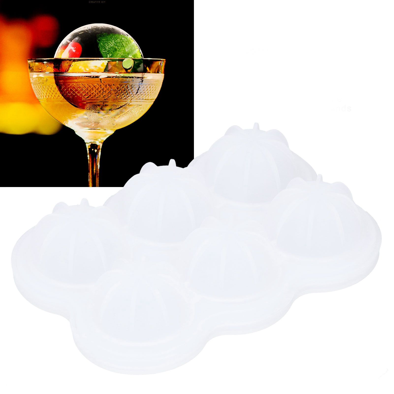 6‑Grid Silicone Ice Ball Mold with Leaking Hole Round Ice Tray for Kitchen view 12