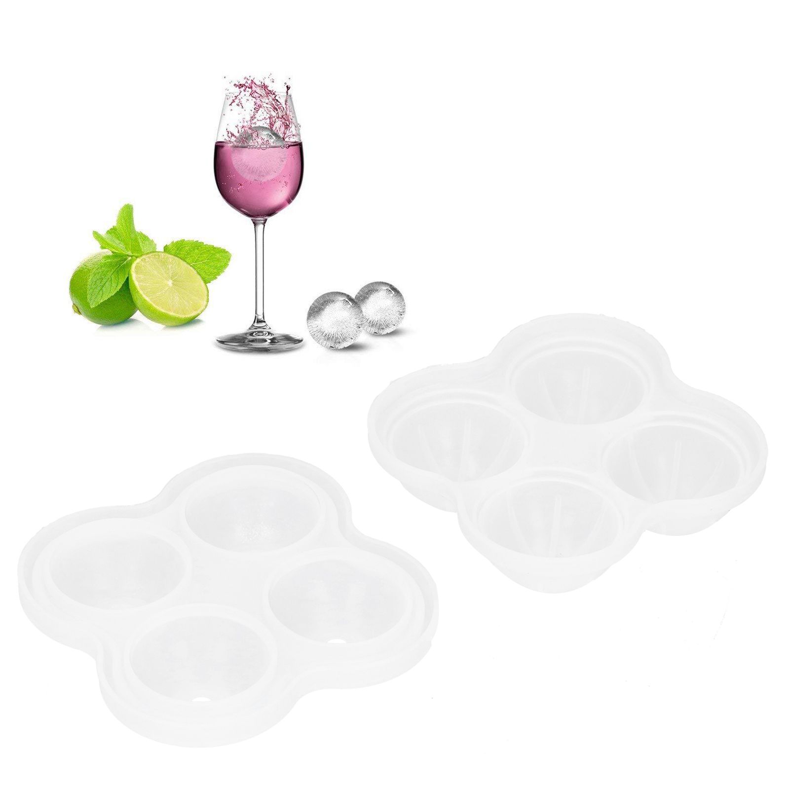 4‑Grid Round Shape Mold Food Grade Silicone Ice Cream Mould for Kitchen Utensils view 11