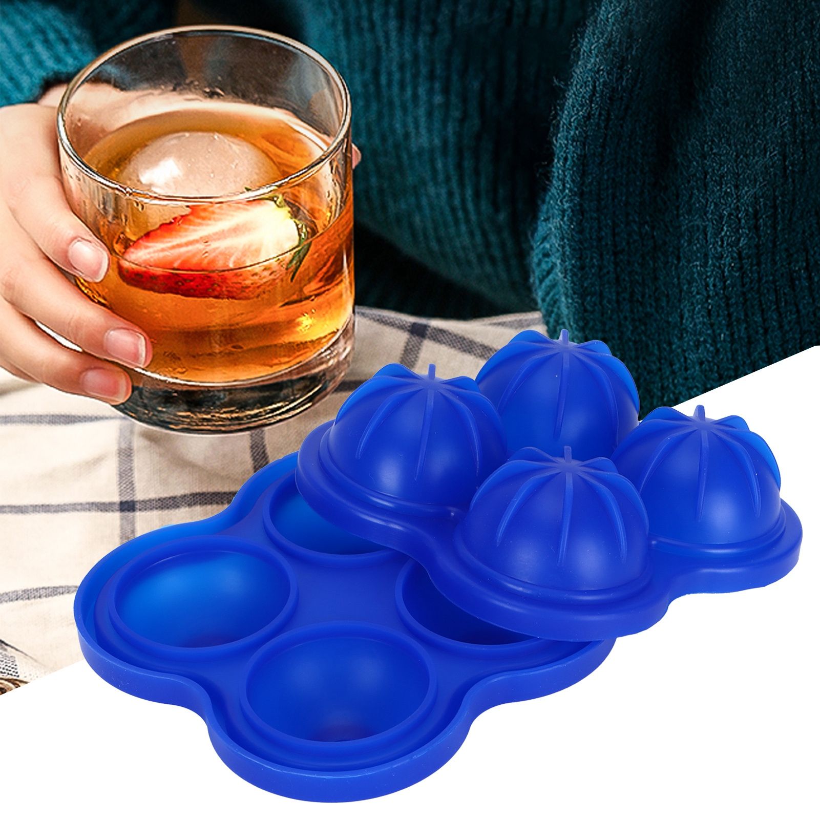 4 Hole Ice Cubes Mold Silicone Ice Ball Maker Mould Tray for Home Kitchen view 12