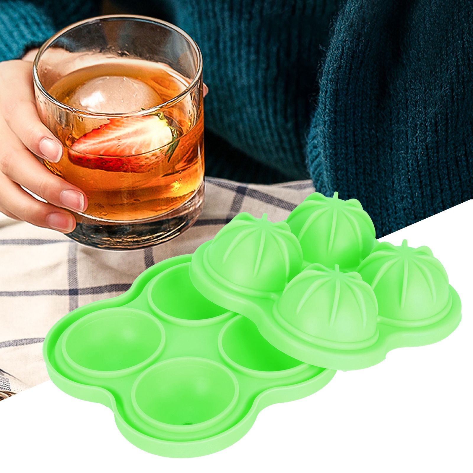 4 Hole Ice Cubes Mold Silicone Ice Ball Maker Mould Tray for Home Kitchen view 12