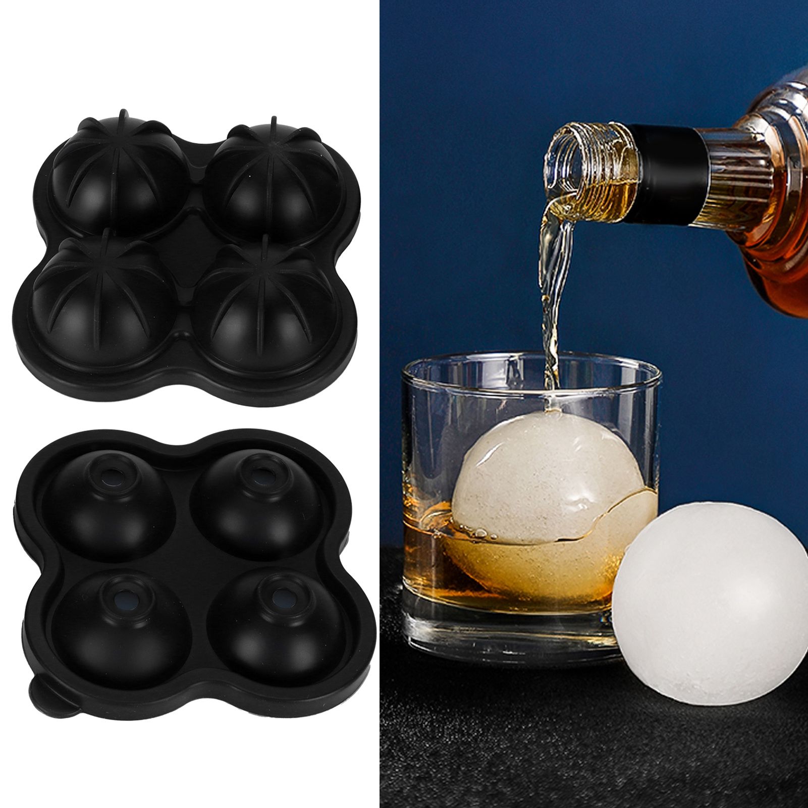 4 Hole Ice Cubes Mold Silicone Ice Ball Maker Mould Tray for Home Kitchen view 11