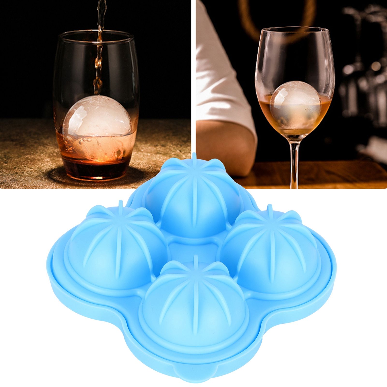 4 Hole Ice Cubes Mold Silicone Ice Ball Maker Mould Tray for Home Kitchen view 11