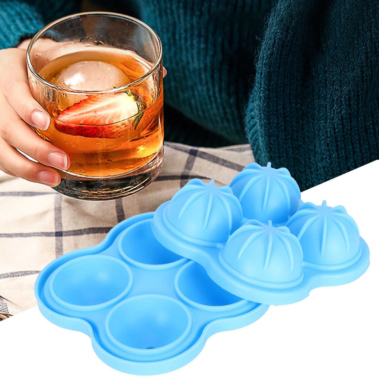 4 Hole Ice Cubes Mold Silicone Ice Ball Maker Mould Tray for Home Kitchen view 12