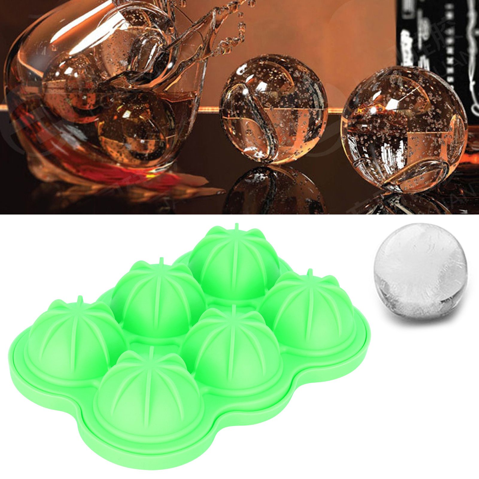 6-Grid Ice Ball Maker Reusable Silicone Ice Ball Mold Tray for Home Kitchen view 11