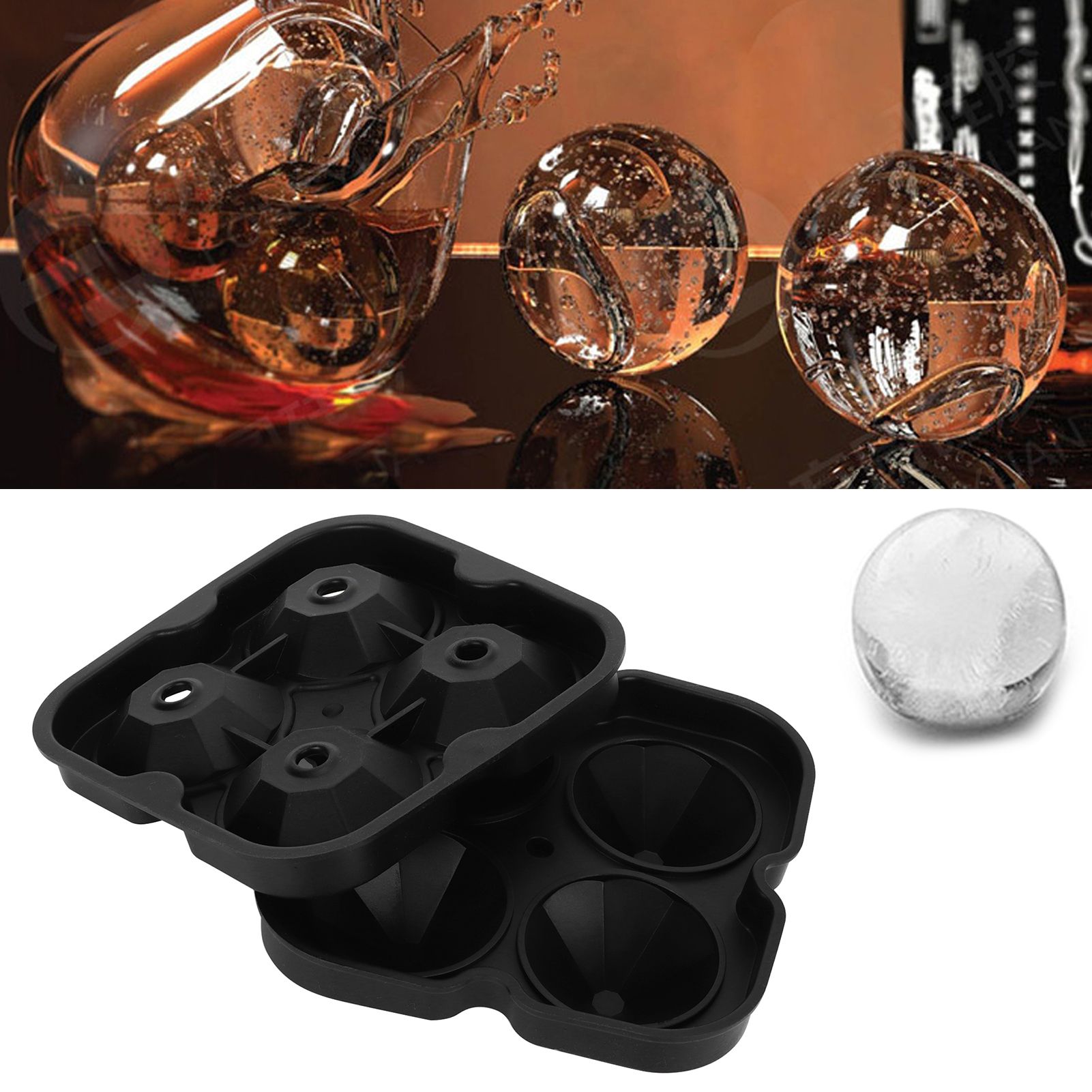 4Grid Ice Mold Reusable DiamondShape Ice Cubes Maker Tray Home Kitchen view 11