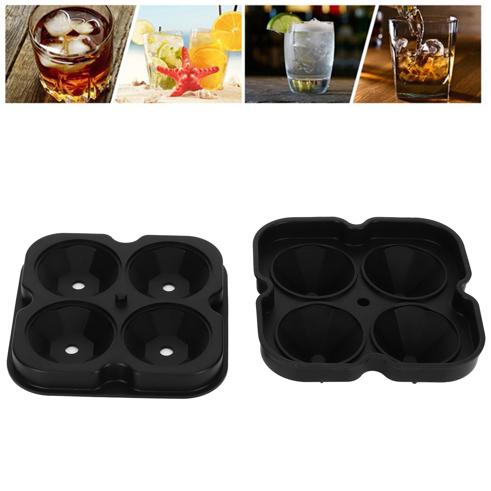 4Grid Ice Mold Reusable DiamondShape Ice Cubes Maker Tray Home Kitchen view 12