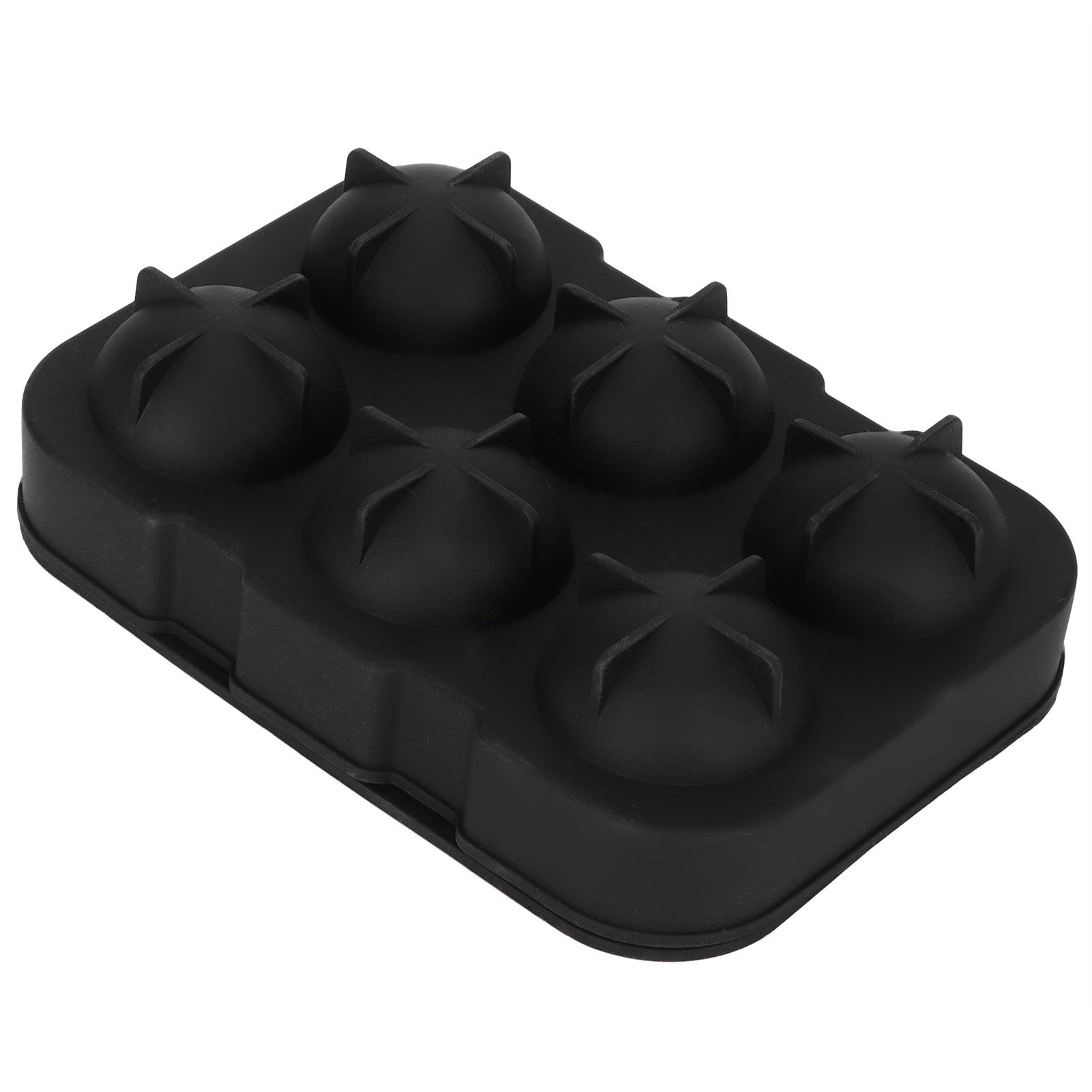 6-Grid Ice Ball Maker Black Reusable Ice Ball Mold for Beer Cocktail Wine Beverage view 2