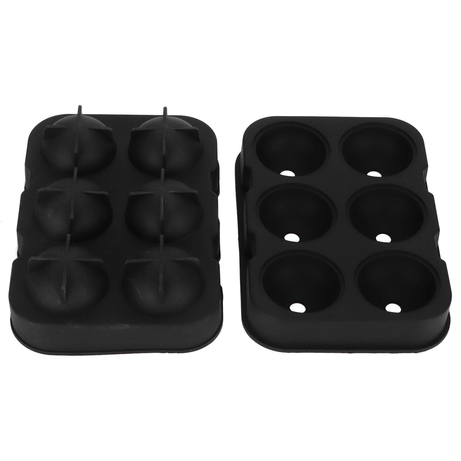 6-Grid Ice Ball Maker Black Reusable Ice Ball Mold for Beer Cocktail Wine Beverage view 6