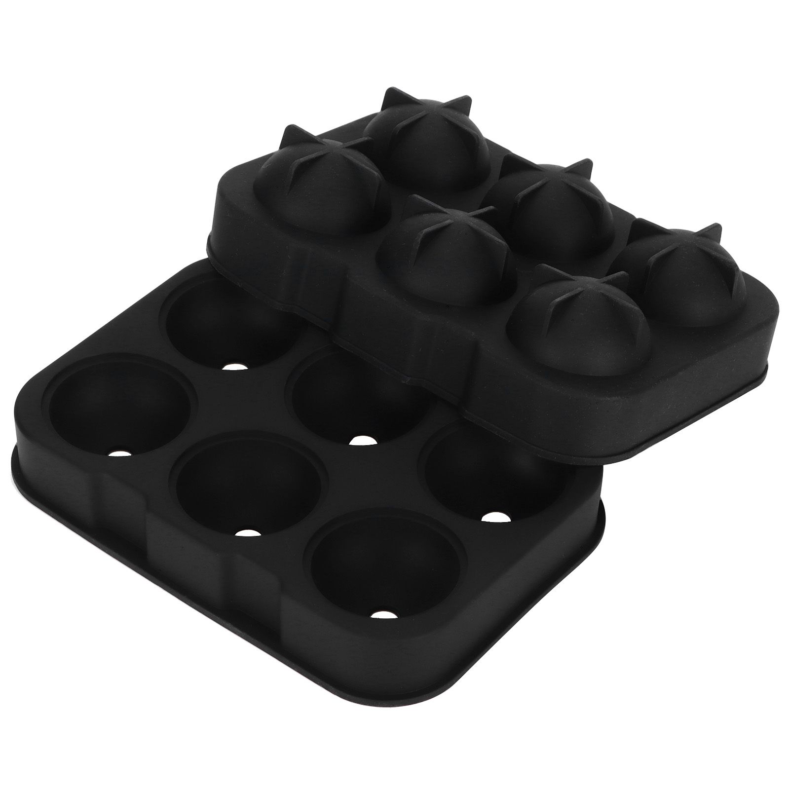 6-Grid Ice Ball Maker Black Reusable Ice Ball Mold for Beer Cocktail Wine Beverage view 7