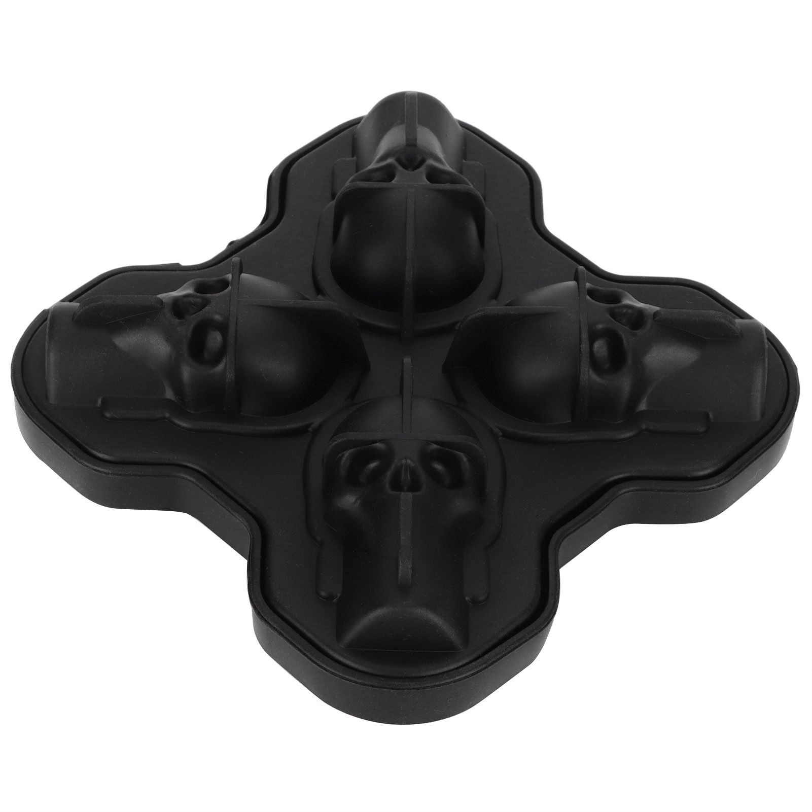 4-Grid Skull Shape Ice Tray Mold Food Grade Silicone Ice Cream Mold for view 3