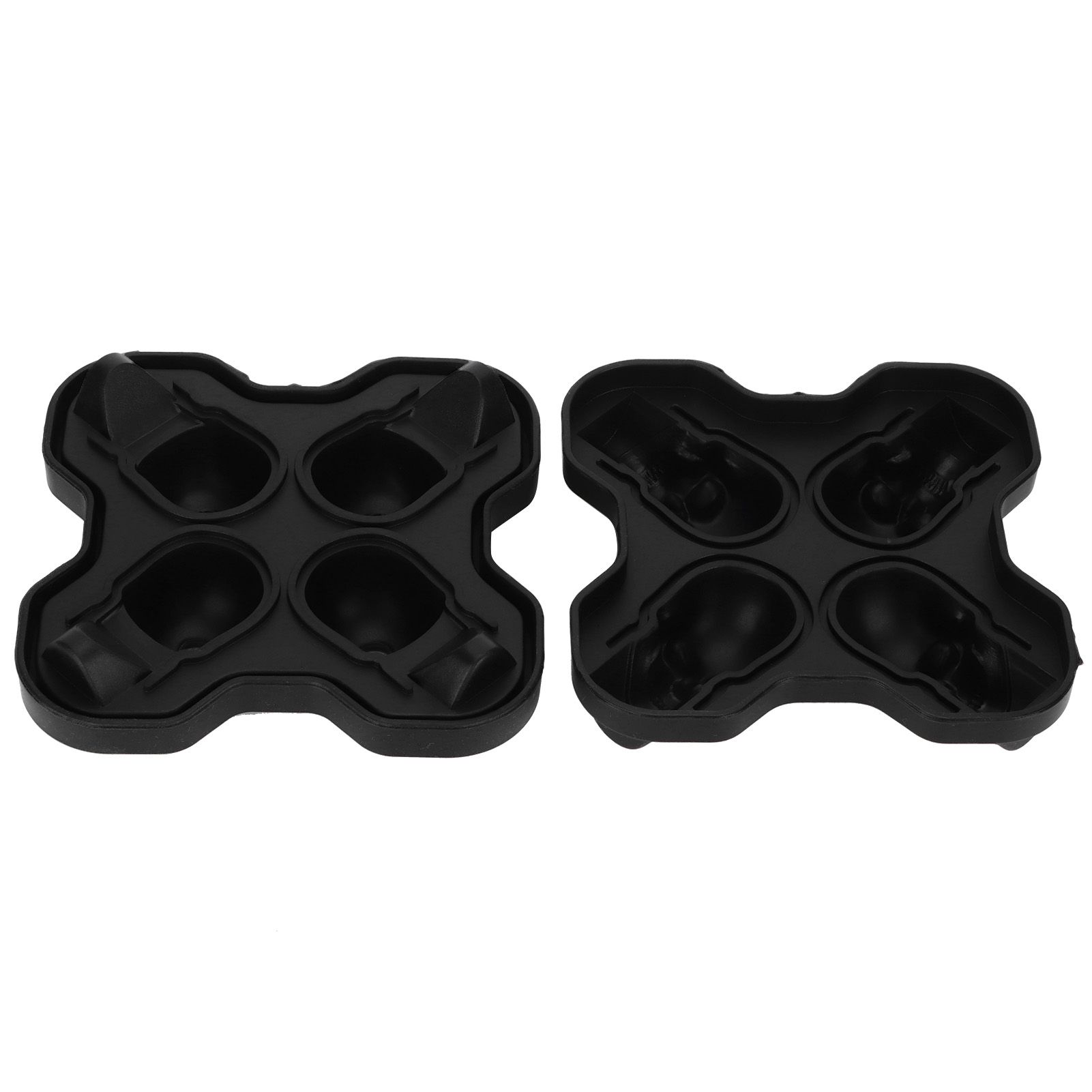 4-Grid Skull Shape Ice Tray Mold Food Grade Silicone Ice Cream Mold for view 5