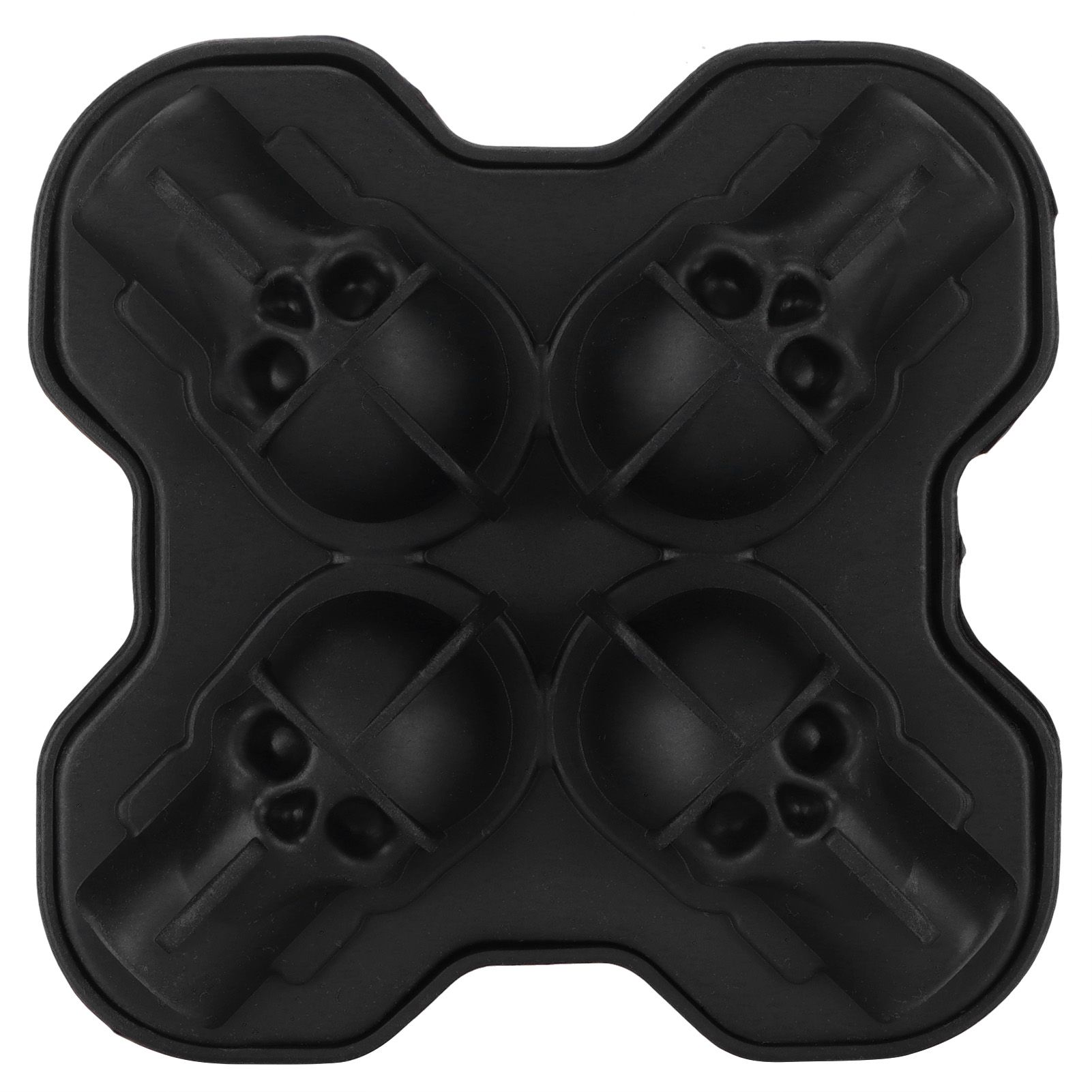 4-Grid Skull Shape Ice Tray Mold Food Grade Silicone Ice Cream Mold for view 6