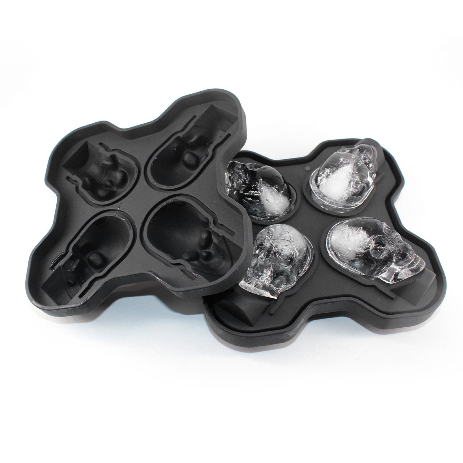4-Grid Skull Shape Ice Tray Mold Food Grade Silicone Ice Cream Mold for view 11