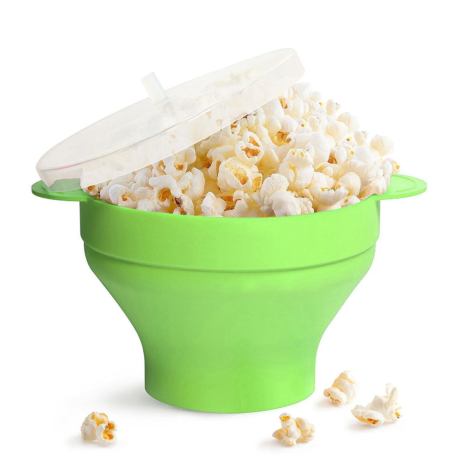 Popcorn Bucket Folding Silicone DIY Popcorn Maker Bowl with Lid Kitchen view 11