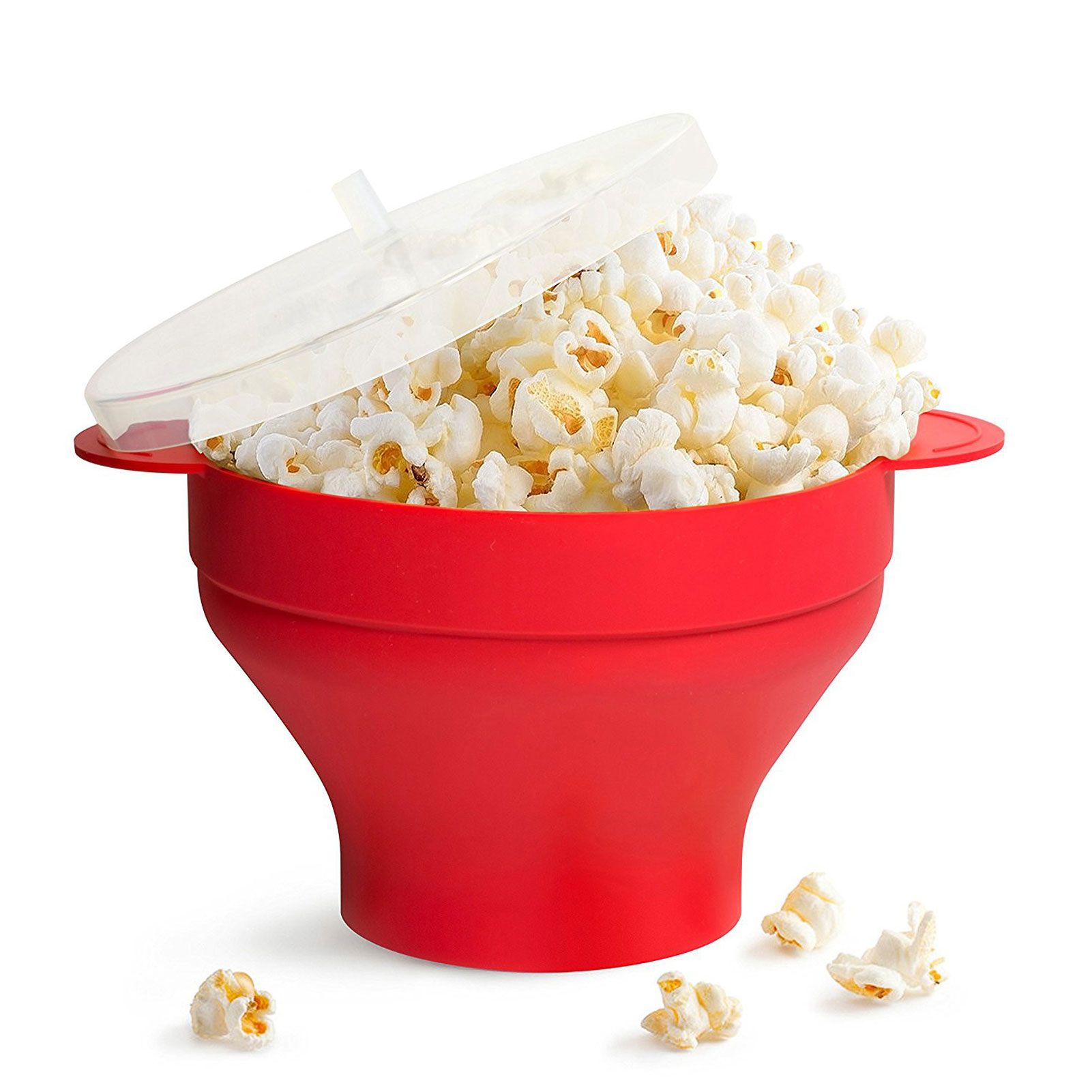 Popcorn Bucket Folding Silicone DIY Popcorn Maker Bowl with Lid Kitchen view 11