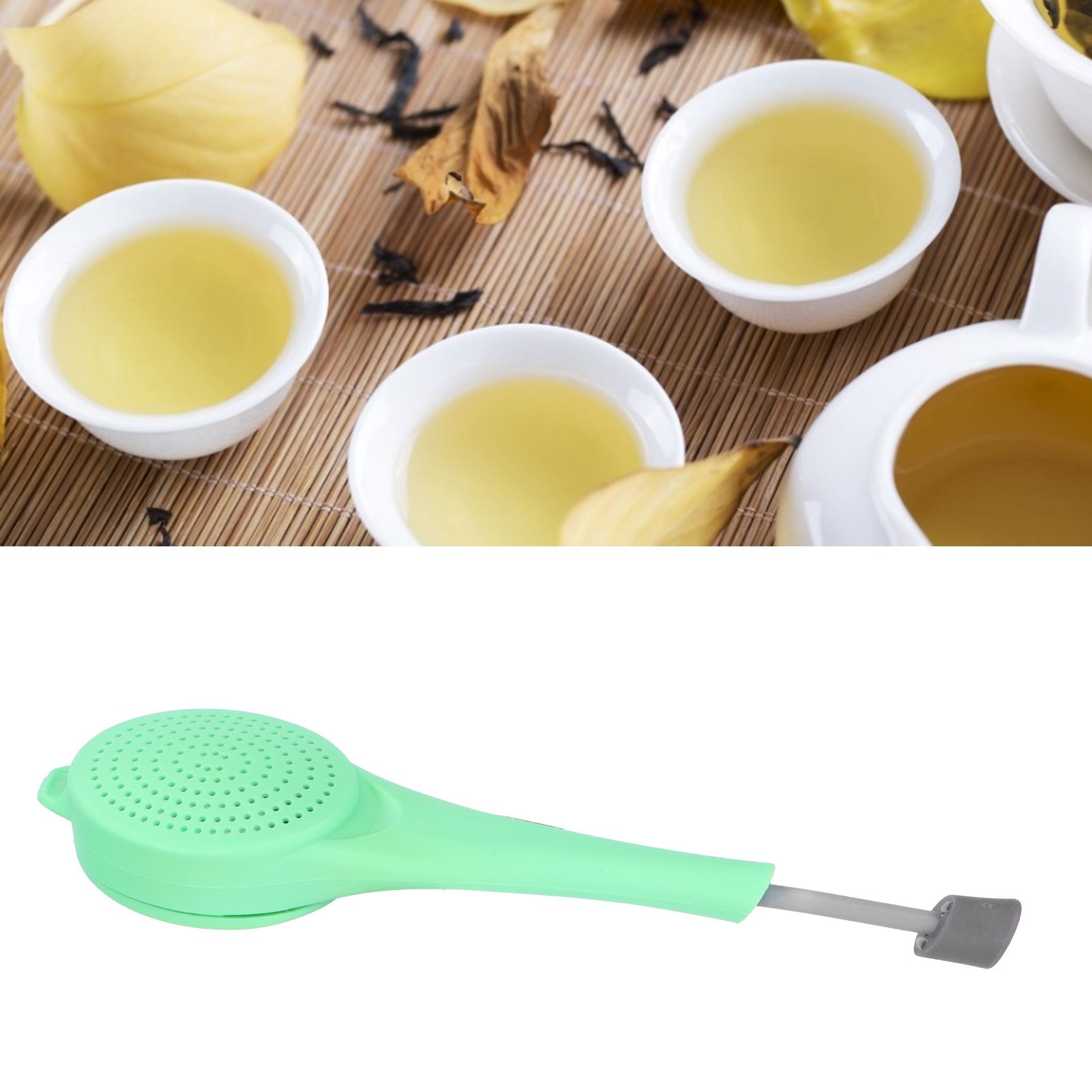 Silicone Tea Strainer Filter Loose Leaf Tea Infuser Filtering Tool Kitchen view 12