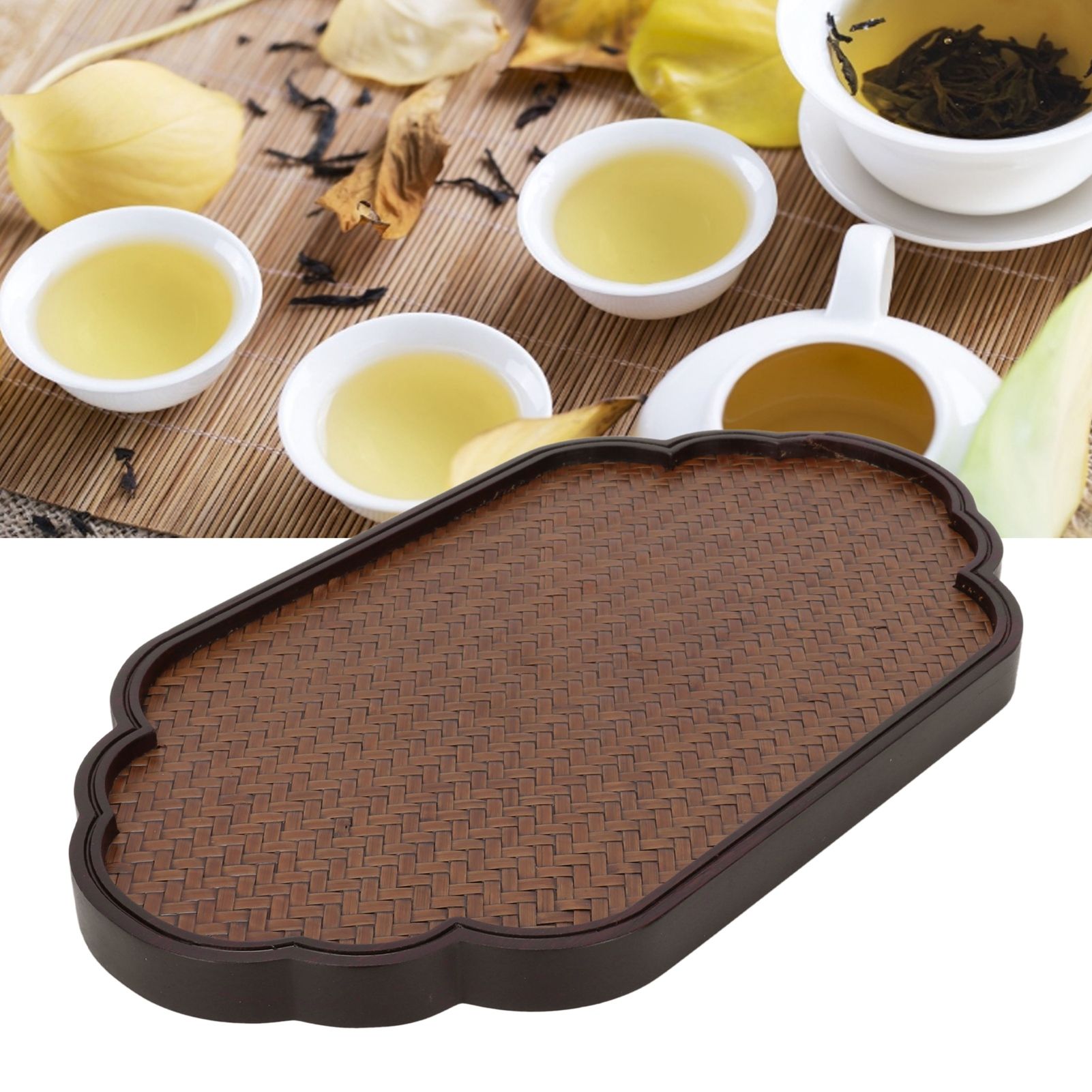 Mat Surface Bamboo Small Tea Tray Tea Plate for Teawares Teaset Saucers Tea view 12