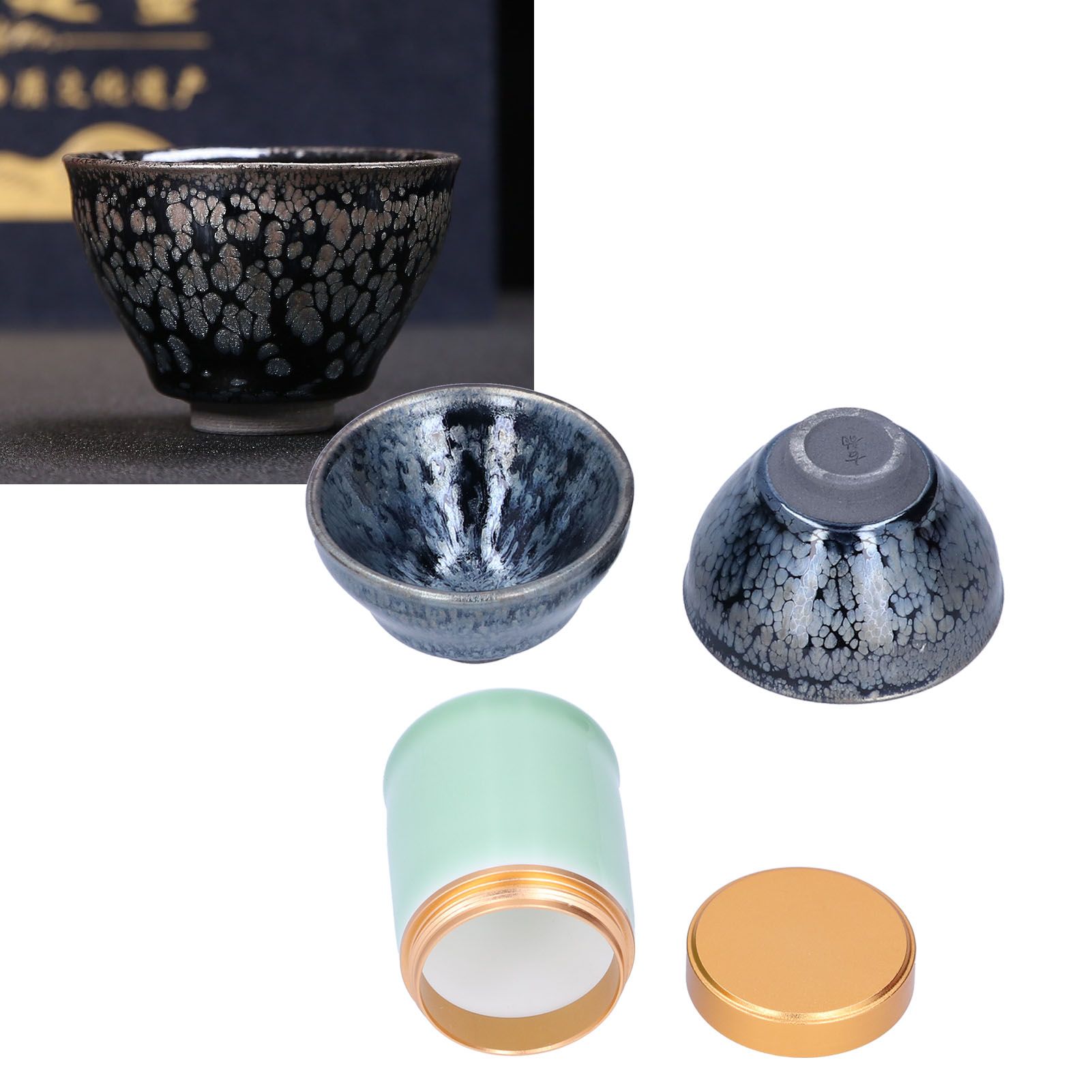 Kung Fu Tea Set Ceramic Tea Canister and Tea Cup for Gift Teaware Home Decoration view 12
