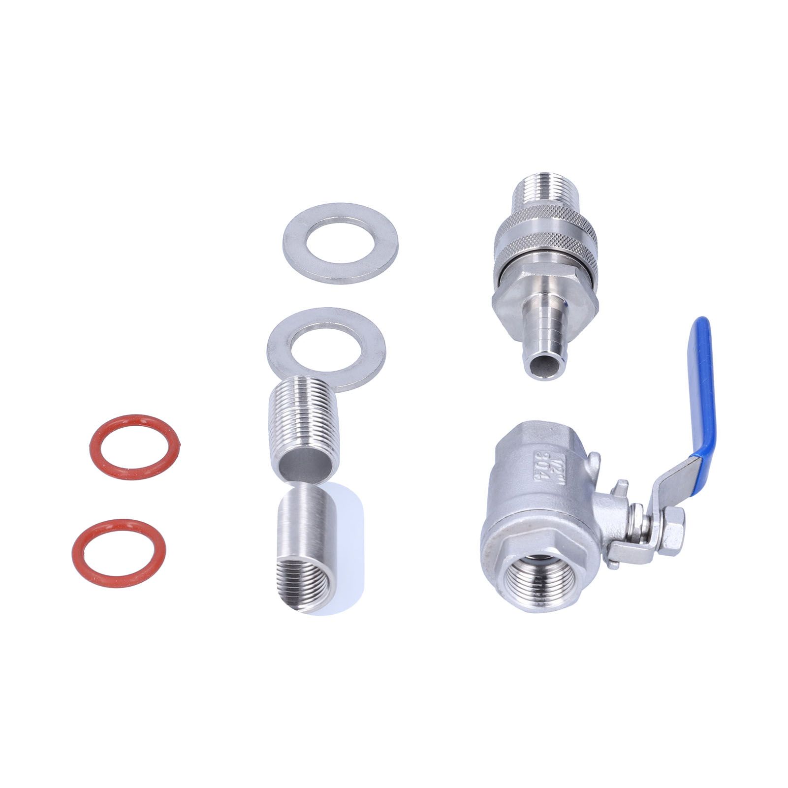 Weldless Kettle Valve Kit 1/2in BSP Ball Valve Quick Connector Bulkhead Assembly view 5