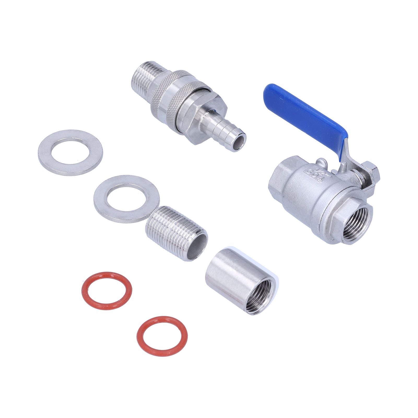 Weldless Kettle Valve Kit 1/2in BSP Ball Valve Quick Connector Bulkhead Assembly view 6