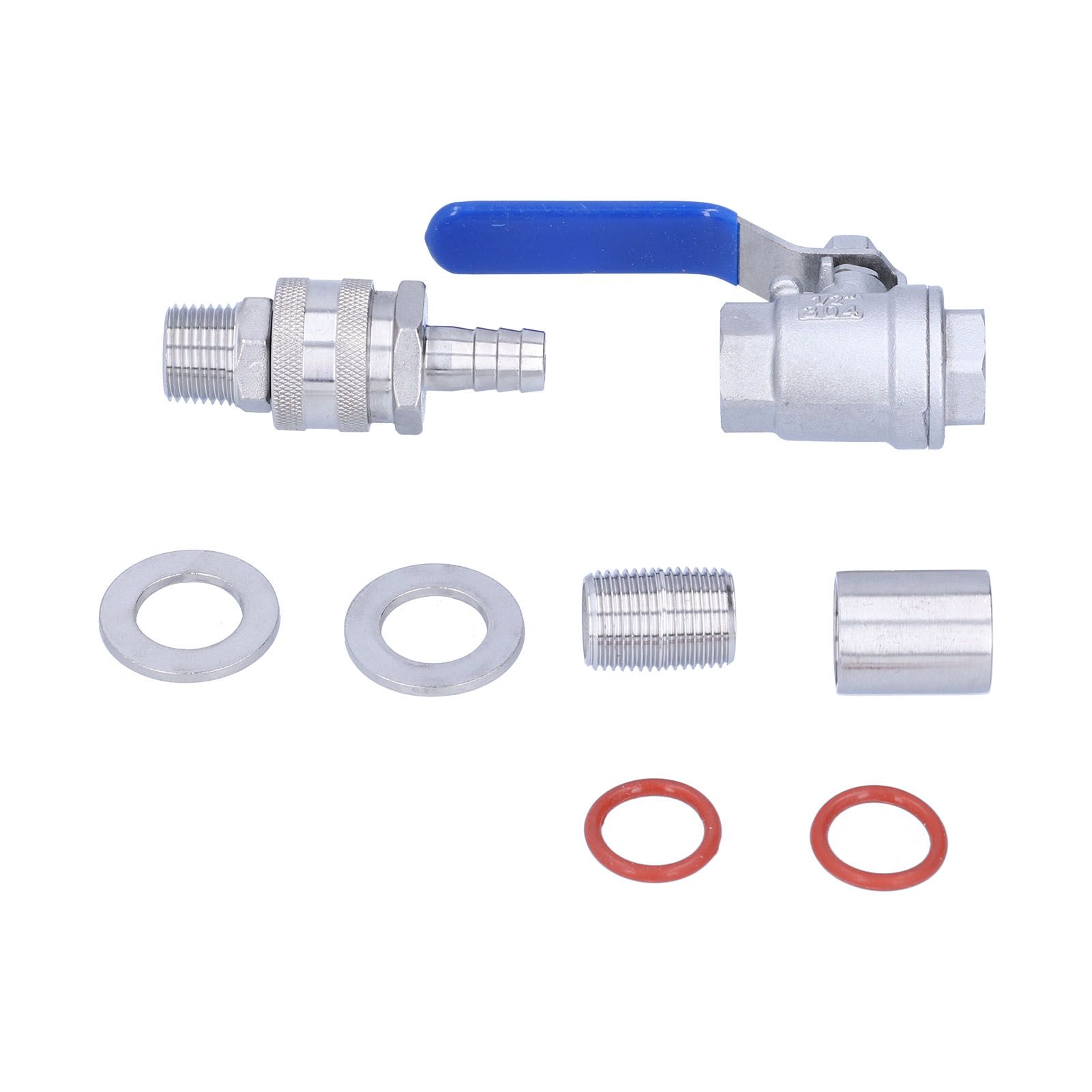 Weldless Kettle Valve Kit 1/2in BSP Ball Valve Quick Connector Bulkhead Assembly view 7